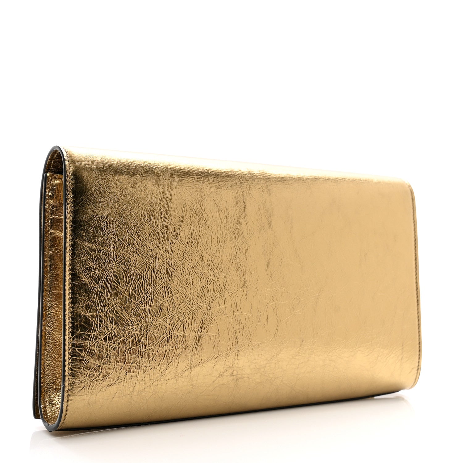 Saint Laurent Metallic Calfskin Monogram Large Belle De Jour Clutch Gold 3 of 10