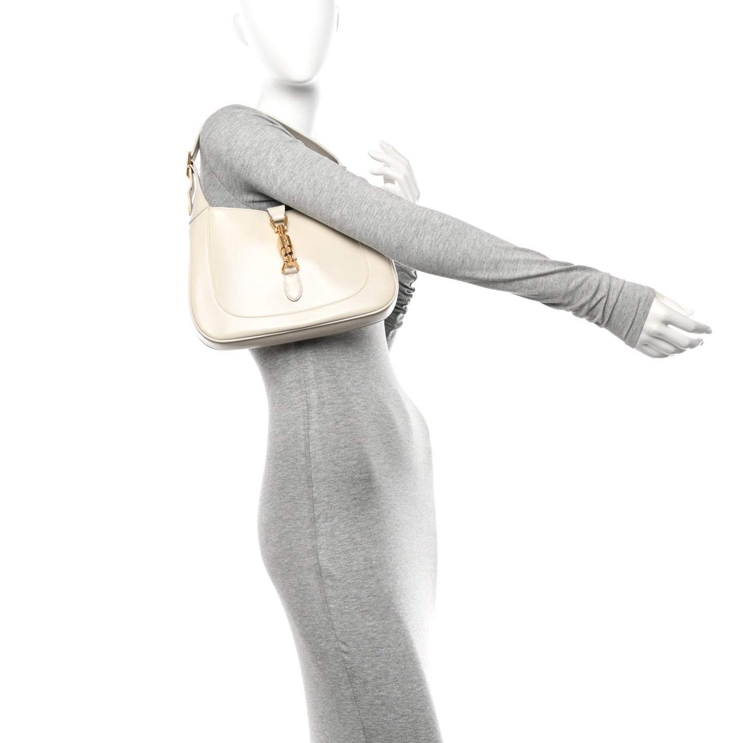 Boarded Dyana Lux Calfskin Small Jackie 1961 Hobo Mystic White
