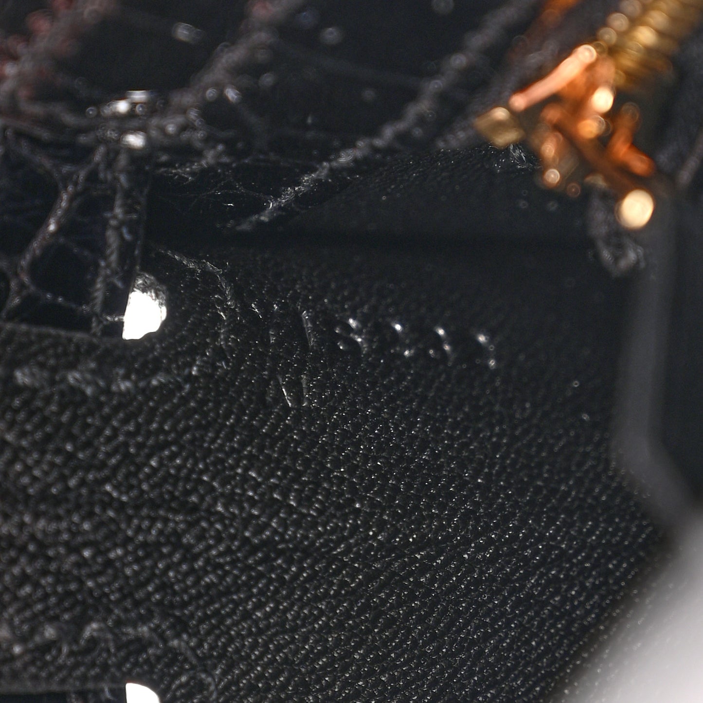 Shiny Porosus Crocodile Kelly Sellier 25 Black