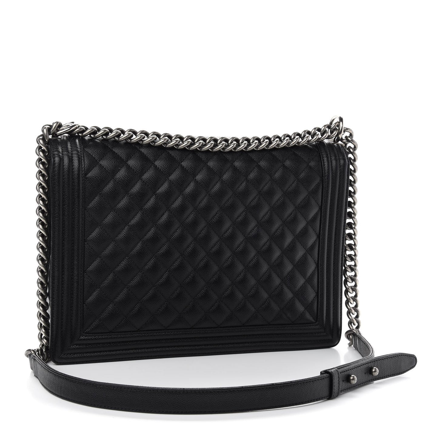 Caviar Quilted Large Boy Flap Black