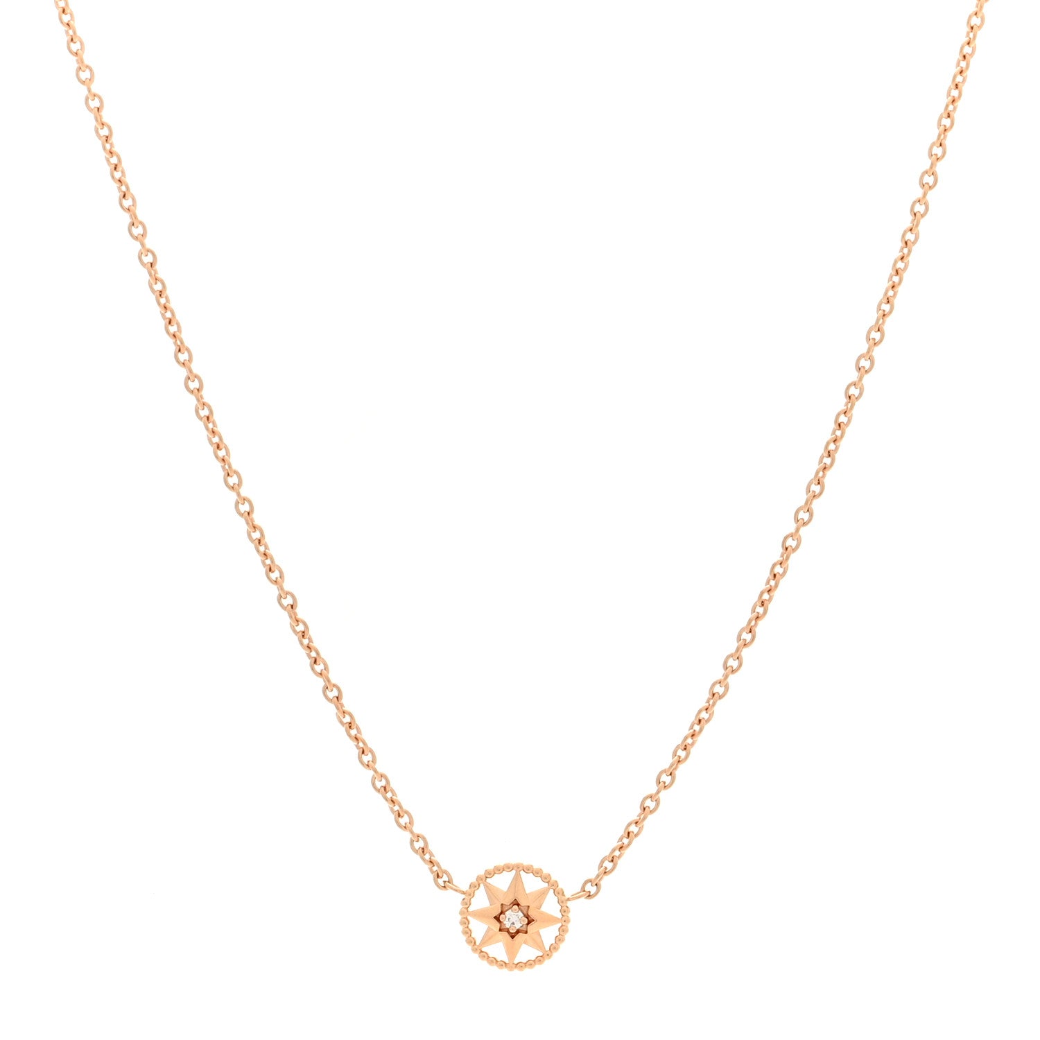 Christian Dior 18K Rose Gold Diamond XS Rose Des Vents Necklace 1 of 4