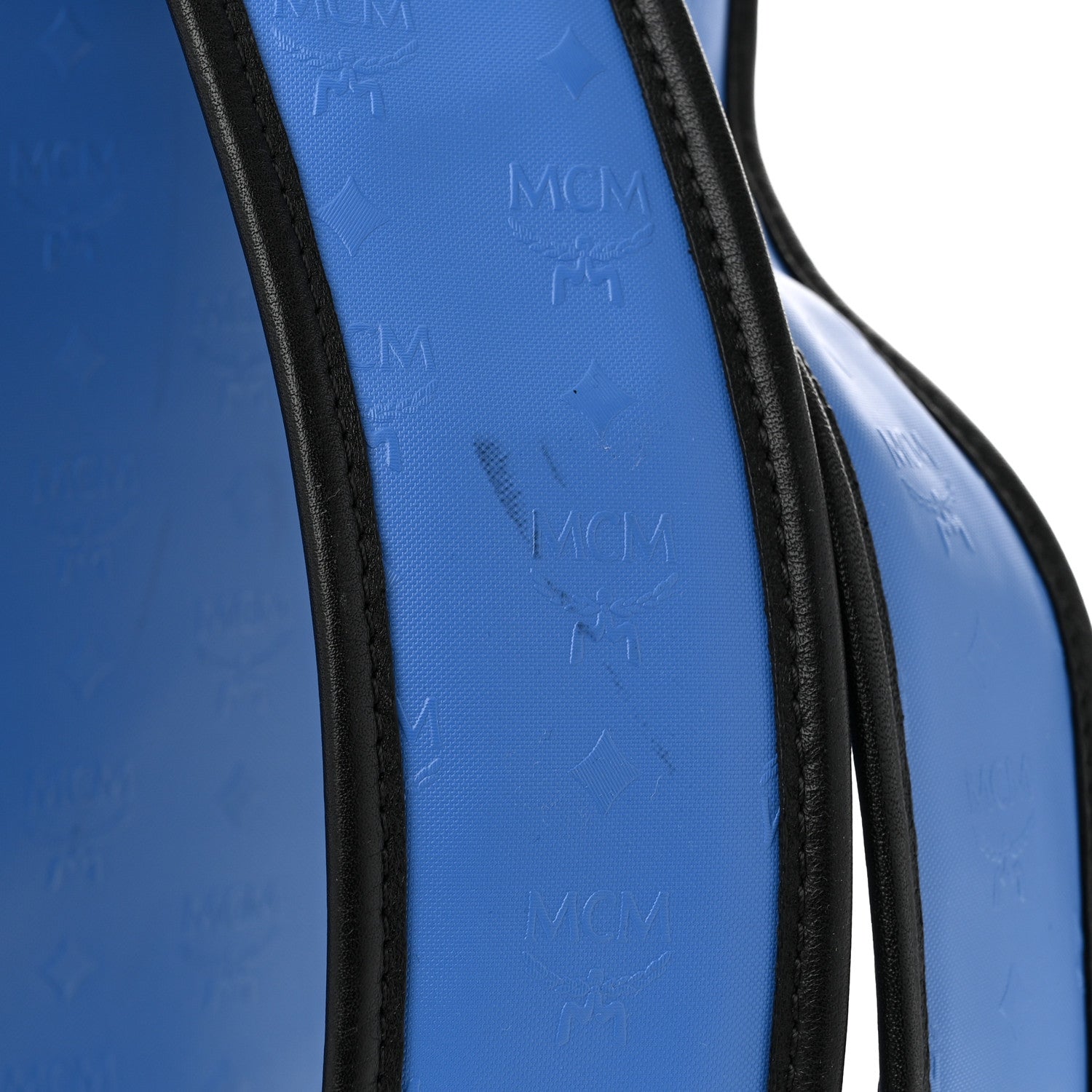 MCM Calfskin Visetos Diamond Print Backpack Blue 12 of 12