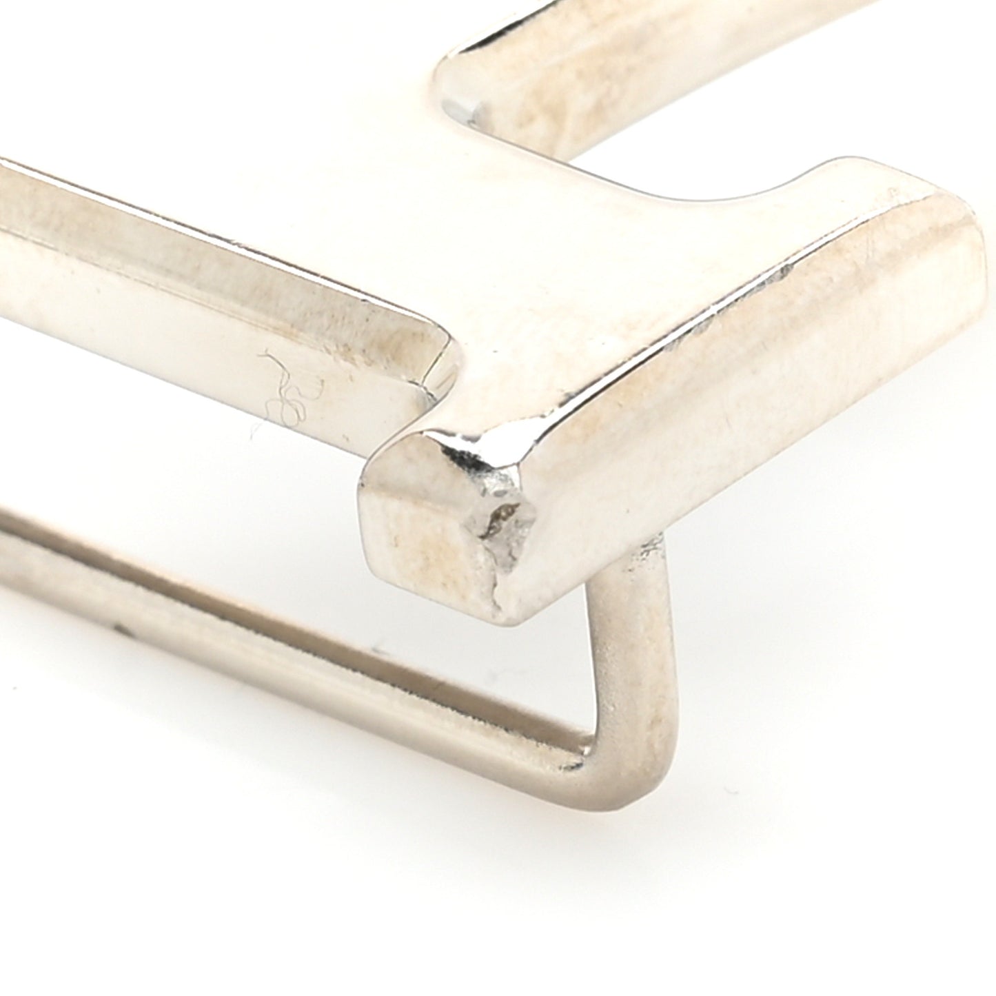 Polished Palladium 32mm H Belt Buckle Silver