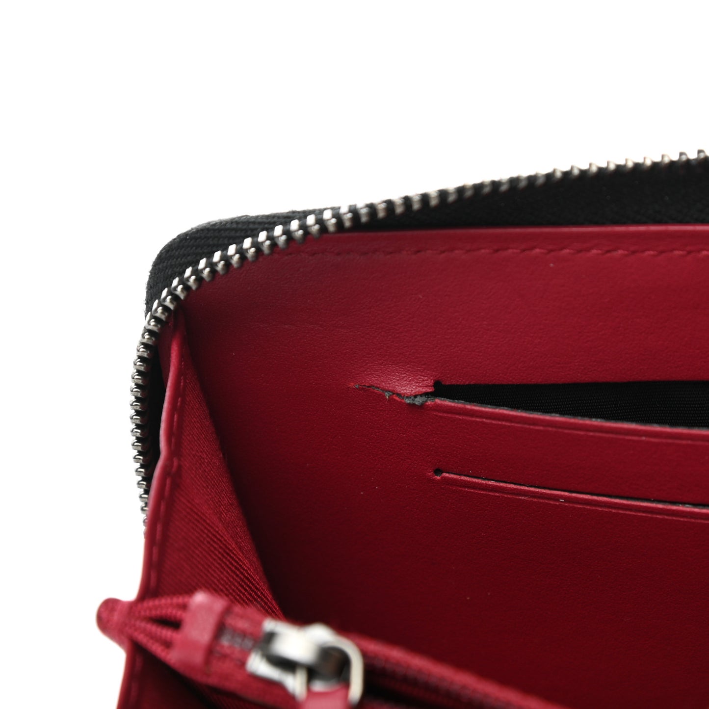 Aged Calfskin Quilted Small Gabrielle Zip Around Wallet Black