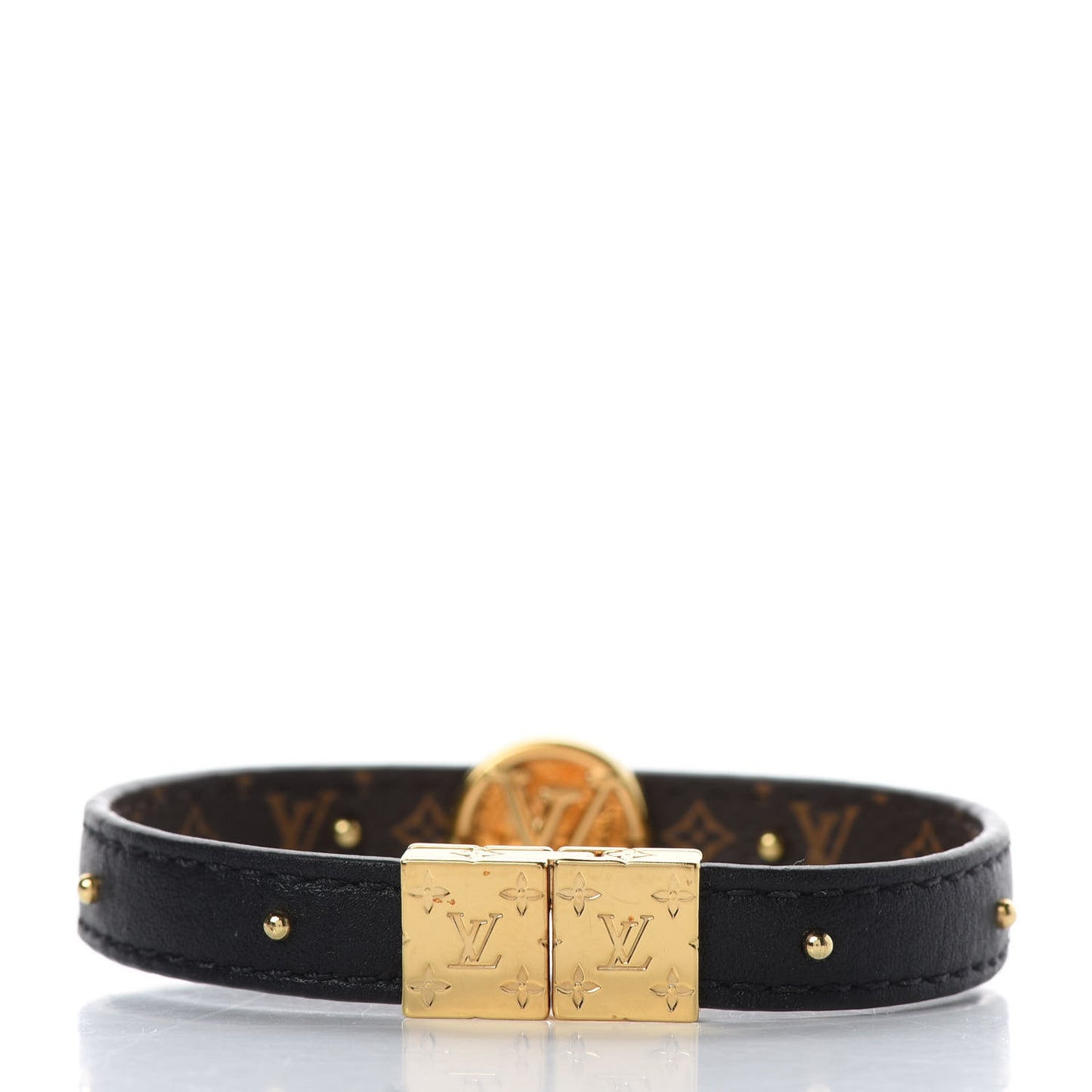 Monogram LV Circle Reversible Bracelet Black