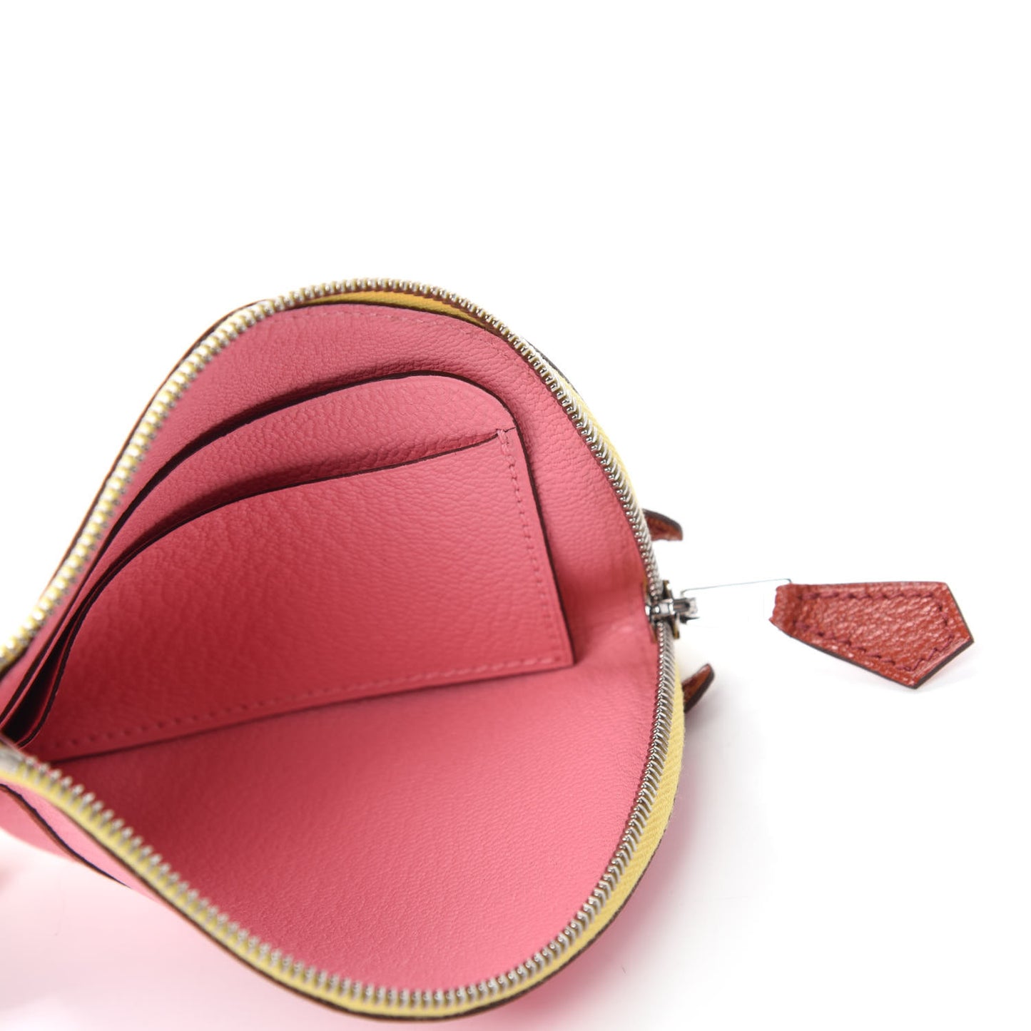 Chevre Mysore Paddock Change Purse Rose Confetti Brique