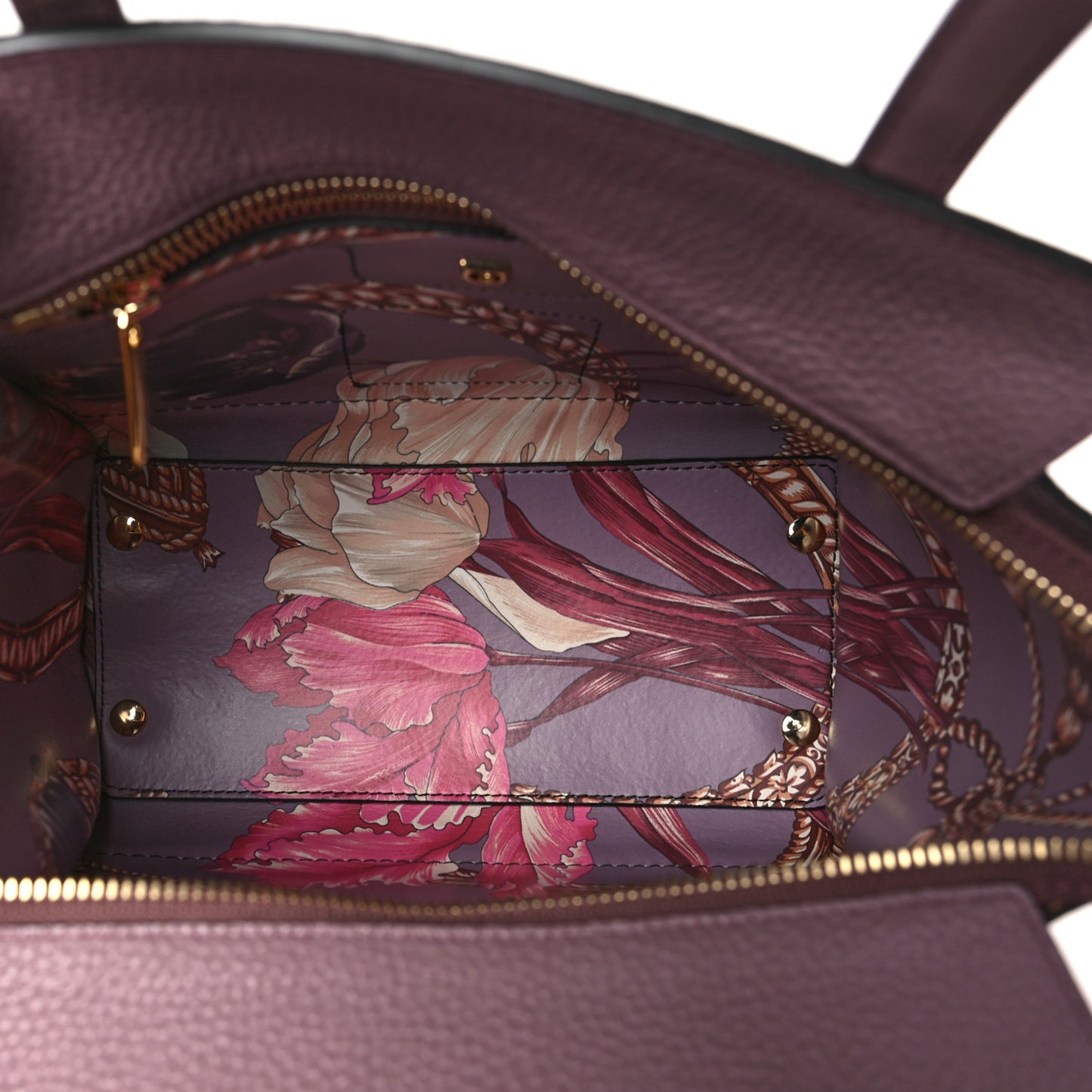 Grained Calfskin Double Handle Small Amy Tote Beige Pink