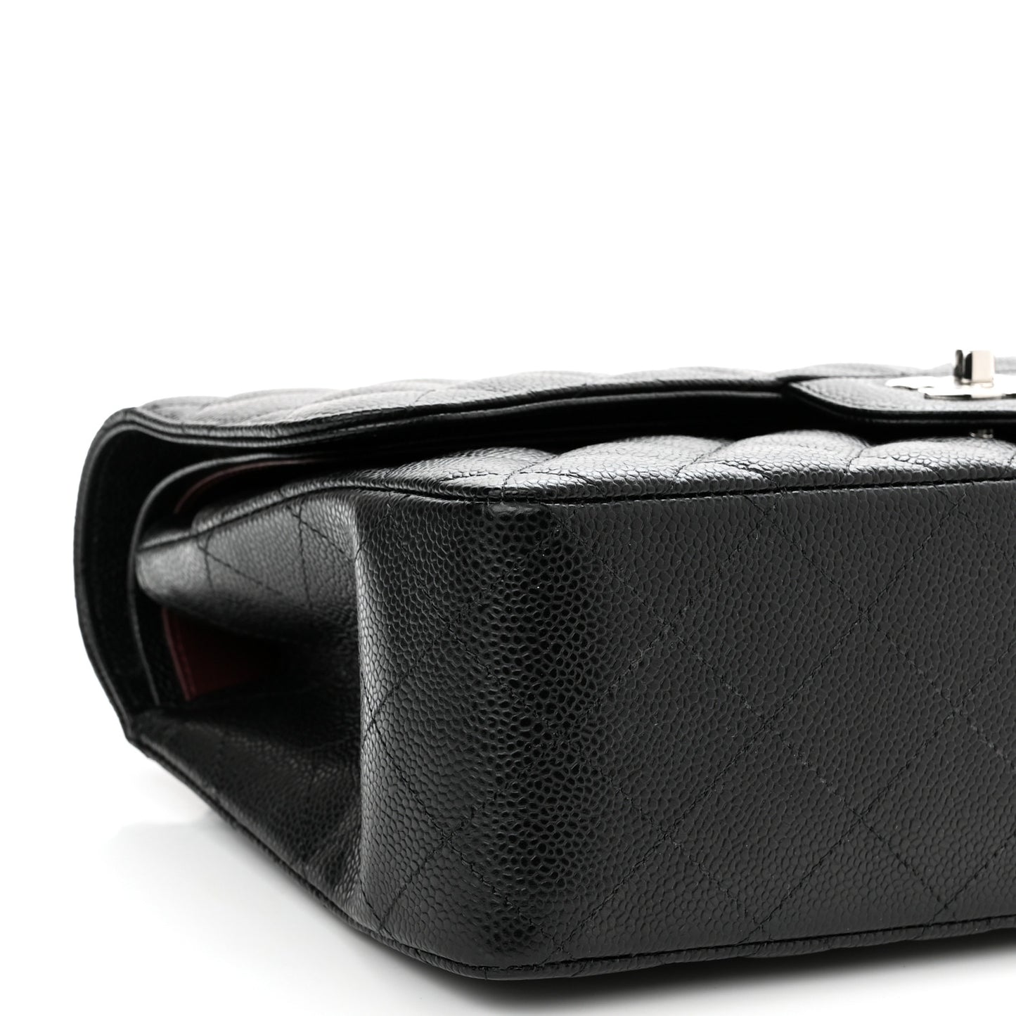 Caviar Quilted Jumbo Double Flap Black