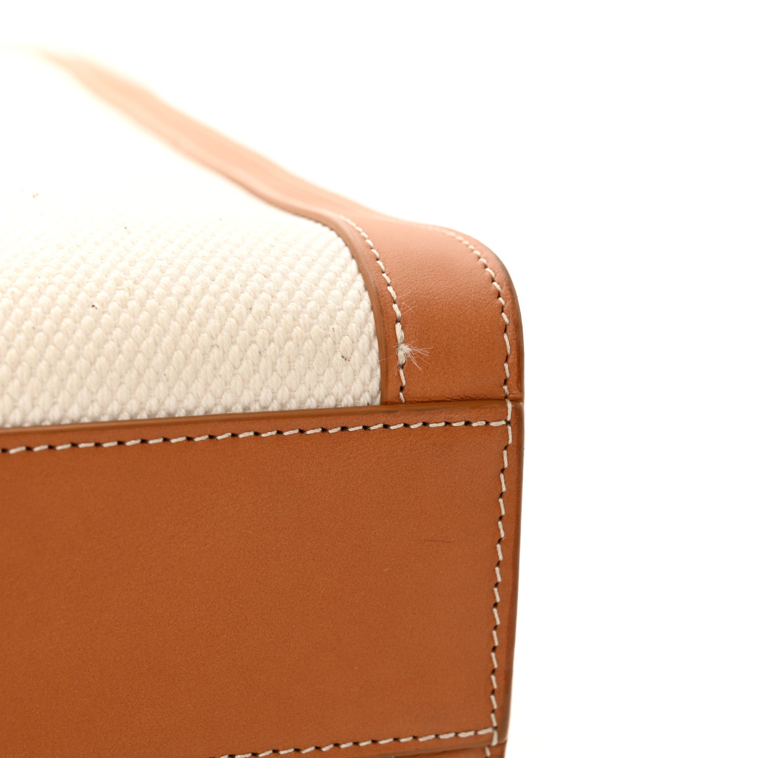 Celine Canvas Calfskin Logo Print Small Vertical Cabas Natural Tan 11 of 13