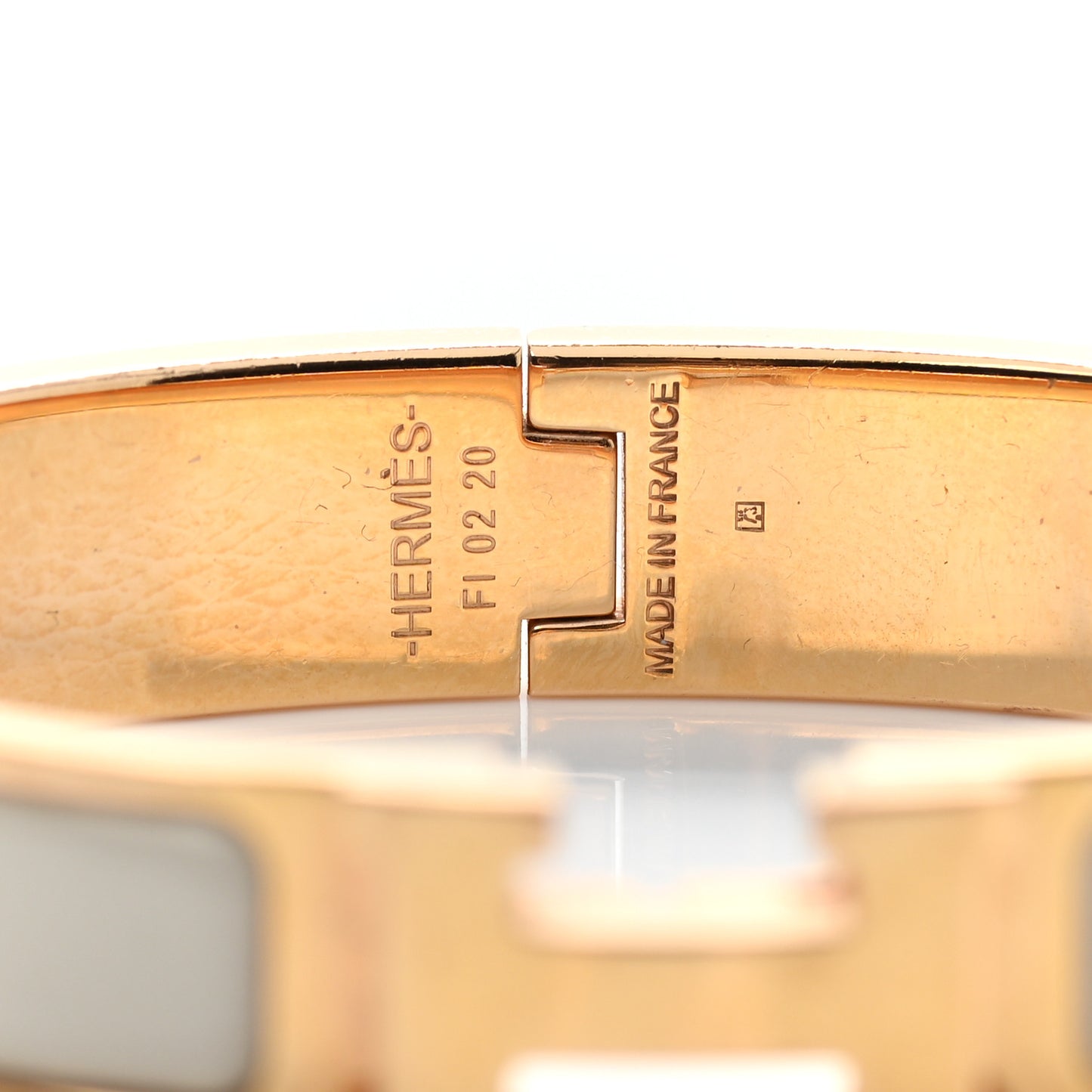 Enamel Narrow Clic Clac H Bracelet PM Craie