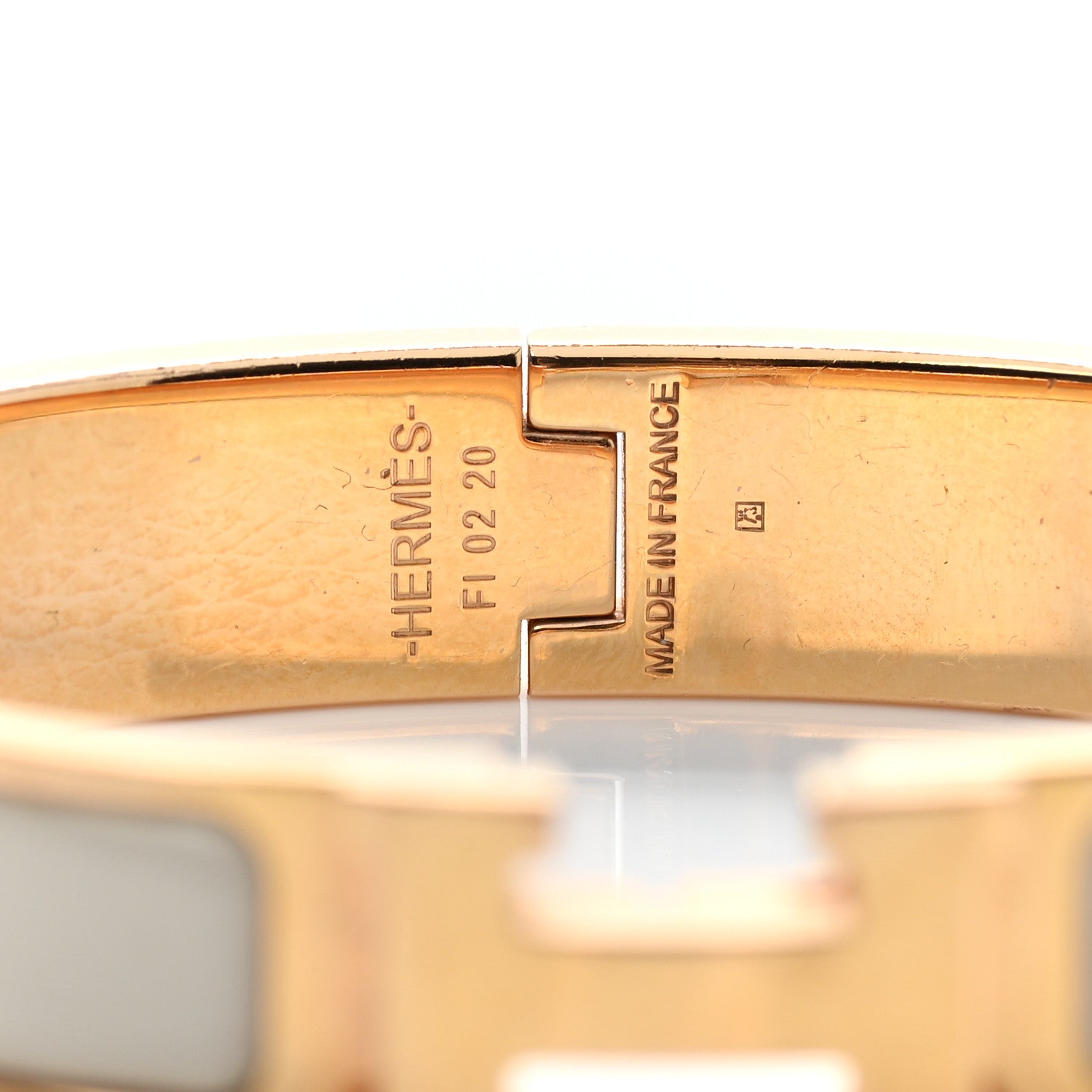 Hermes Enamel Narrow Clic Clac H Bracelet PM Craie 4 of 4