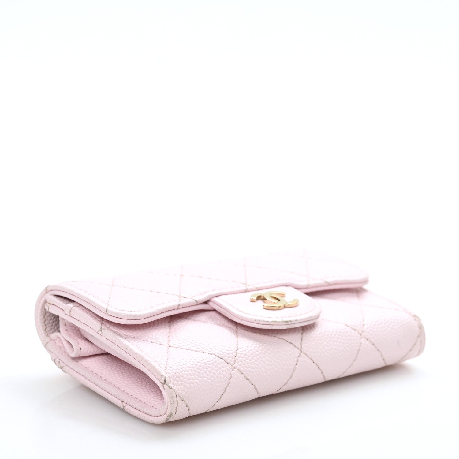 Chanel Caviar Quilted Flap Card Holder Wallet Light Pink 4 of 9