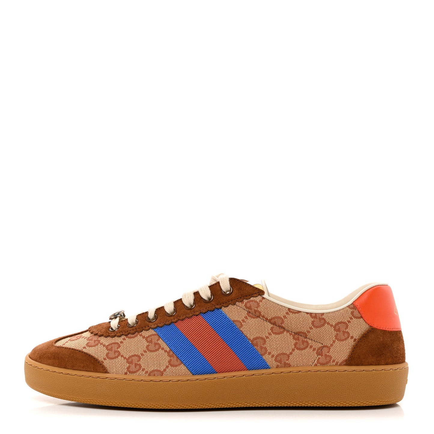 GG Monogram Suede Web Mens G74 Sneakers 11 Beige Ruggine Cuir