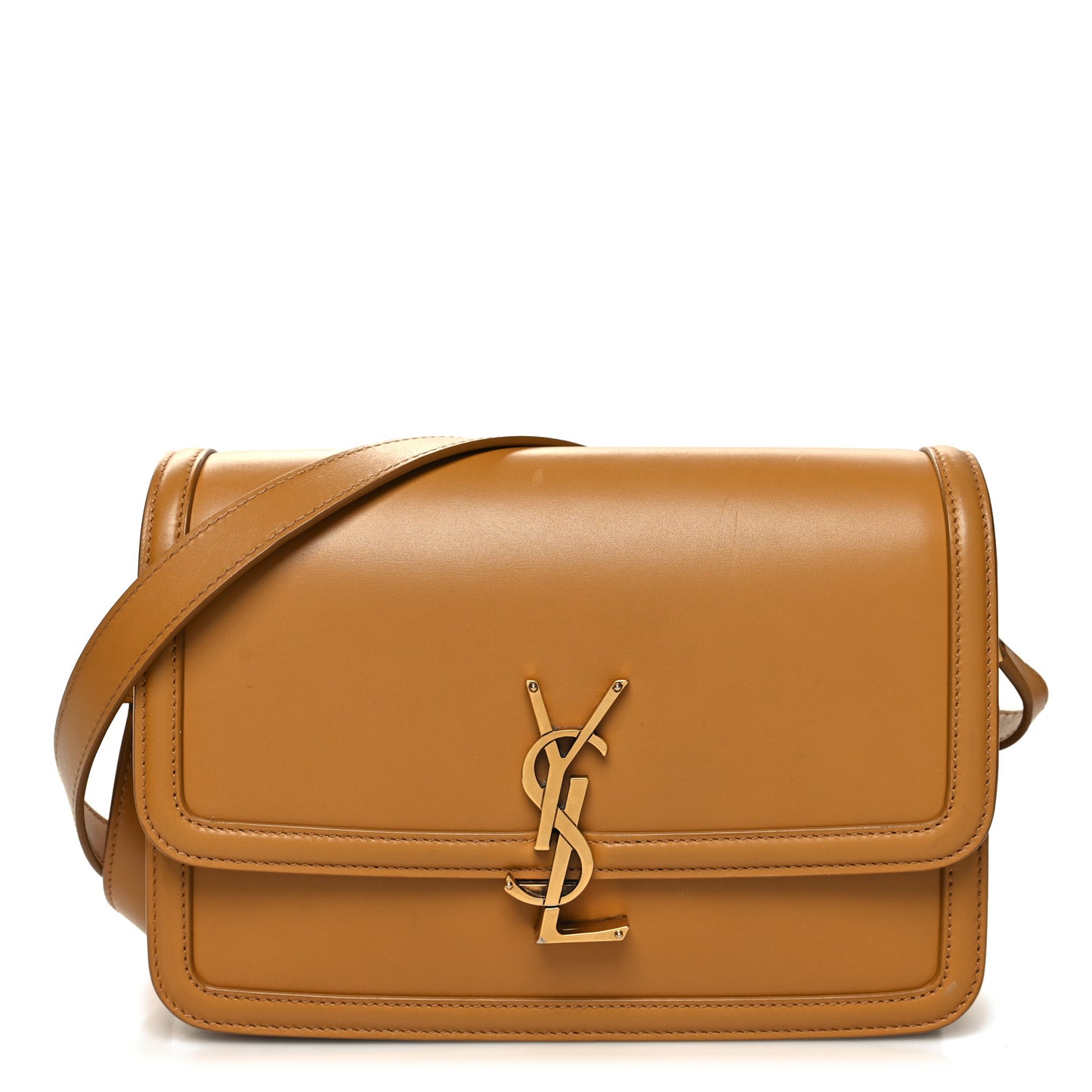 Box Calfskin Monogram Medium Solferino Satchel Mustard