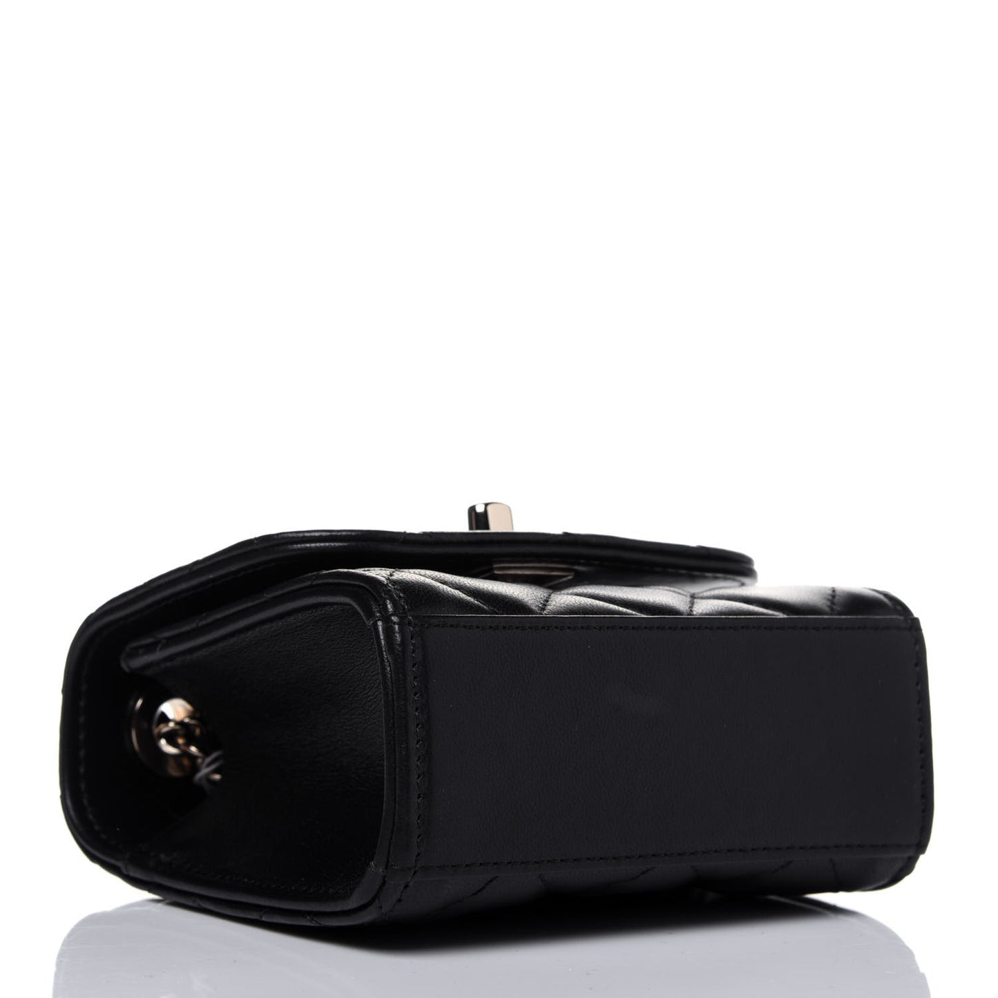Lambskin Quilted Mini Trendy CC Chain Wallet Black