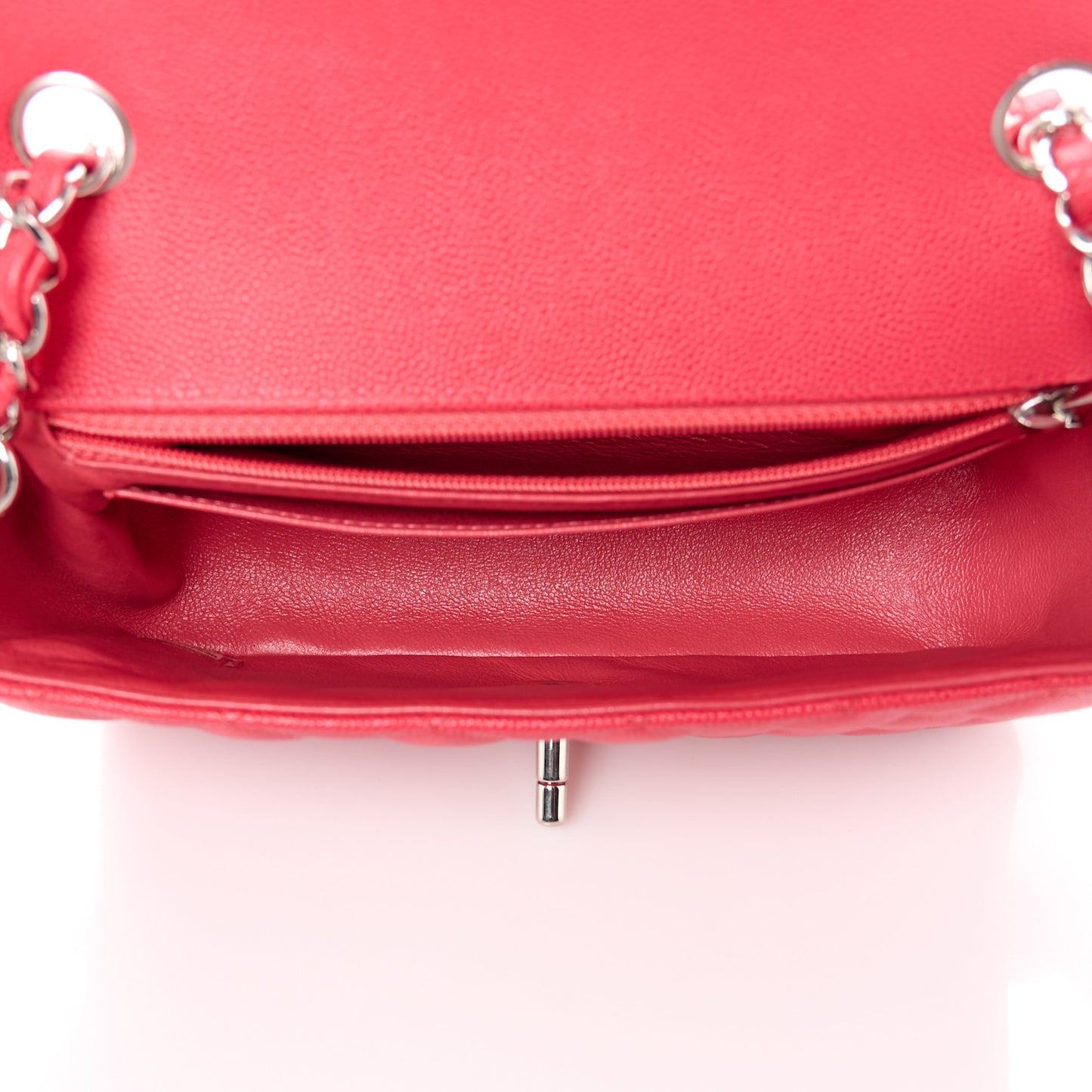 Caviar Quilted Mini Rectangular Flap Dark Pink