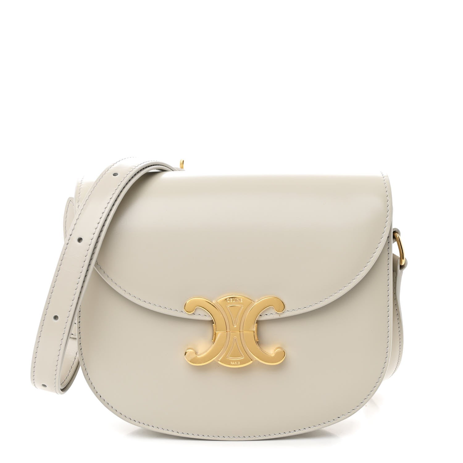 CELINE ケース ホワイト/ベージュ Celine Shiny Calfskin Teen Besace Light Stone 1614198 – FASHIONPHILE