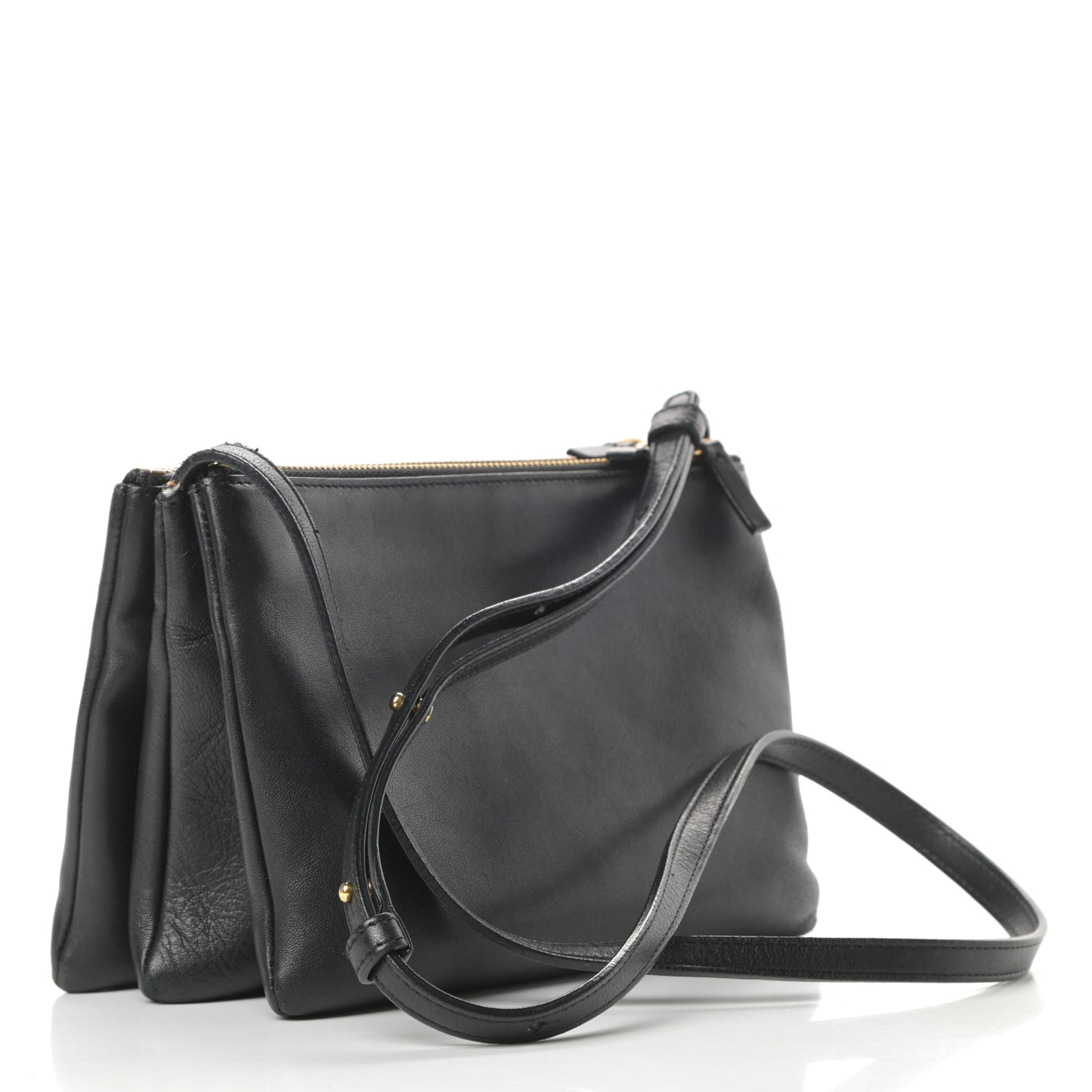 Lambskin Small Trio Crossbody Bag Black