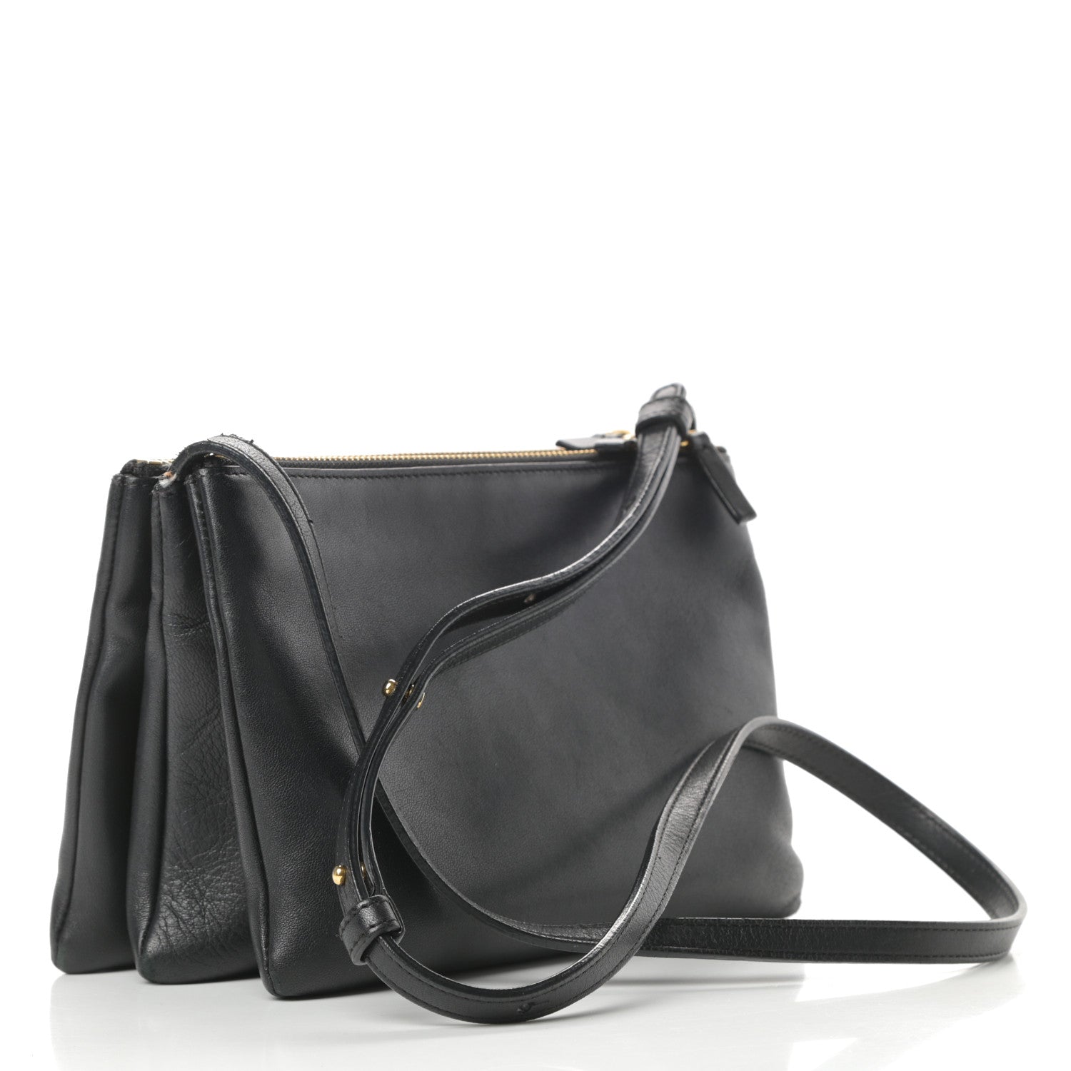 Celine Lambskin Small Trio Crossbody Bag Black 3 of 16