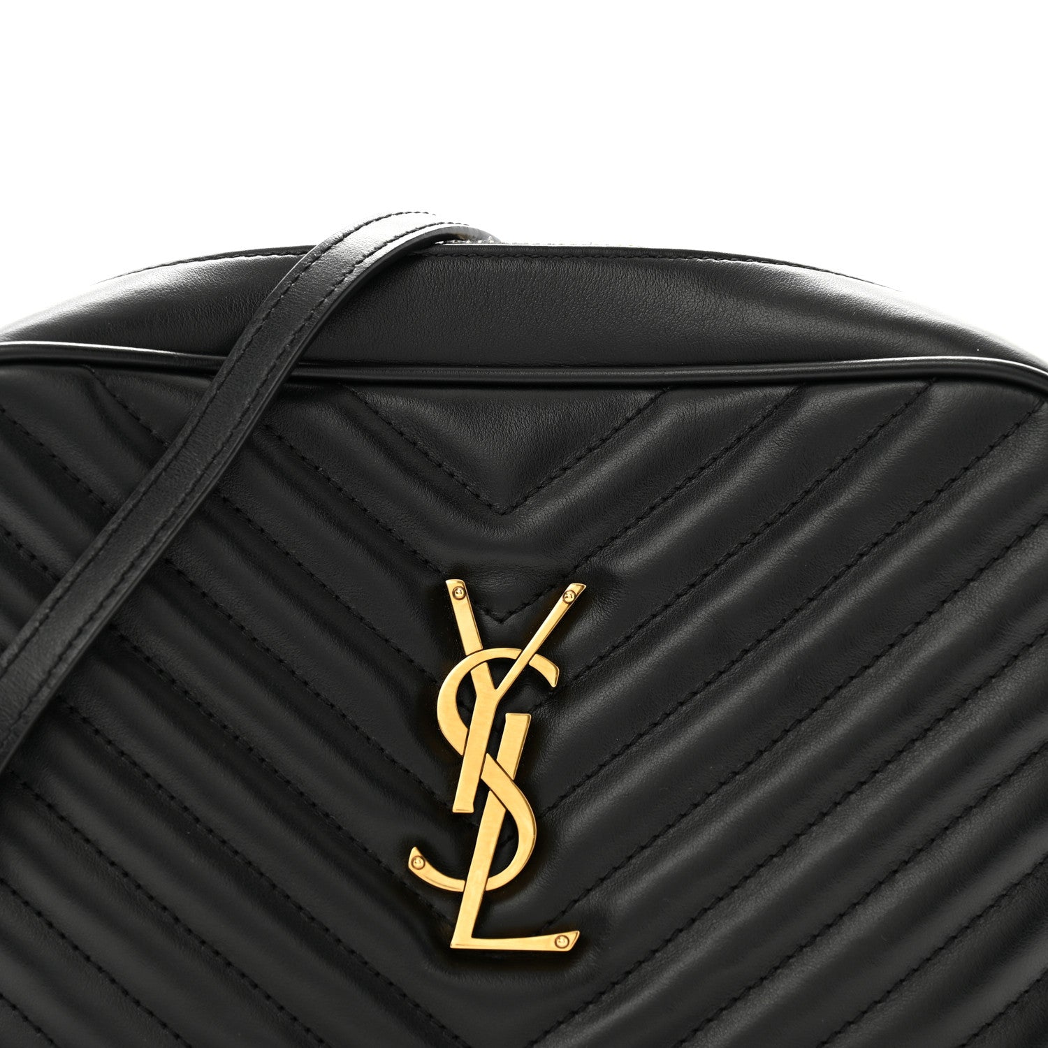 Saint Laurent Calfskin Matelasse Monogram Lou Camera Bag Black 8 of 13