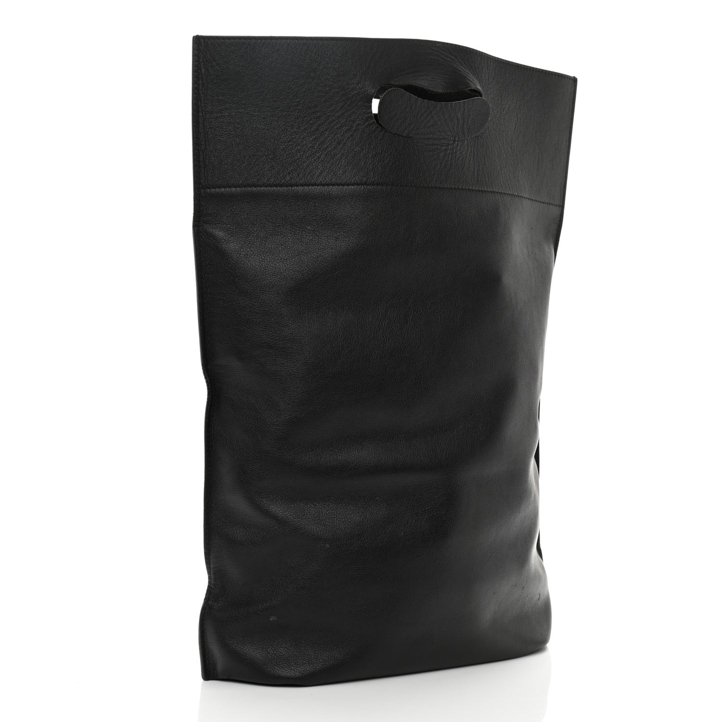 Calfskin Printed Kitten Plastic Bag Shopper S Black