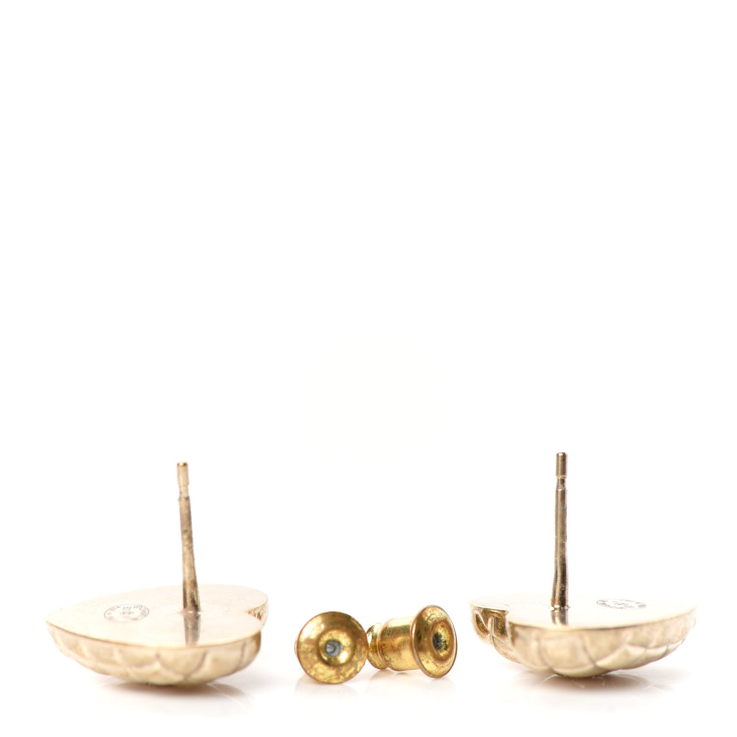 Chanel Quilted CC Heart Earrings Gold 3 of 4