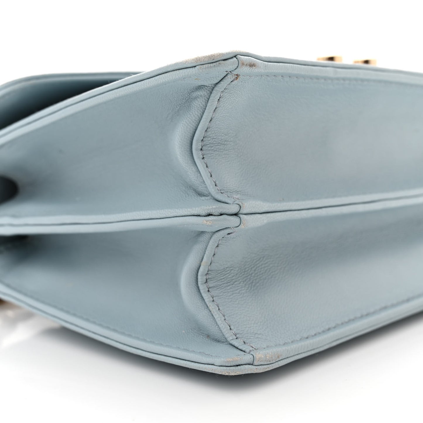 Lambskin Confidential Matelasse Chain Shoulder Bag Light Blue