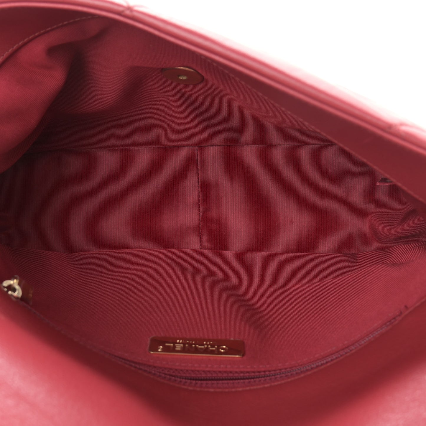 Goatskin Quilted Large Chanel 19 Flap Red