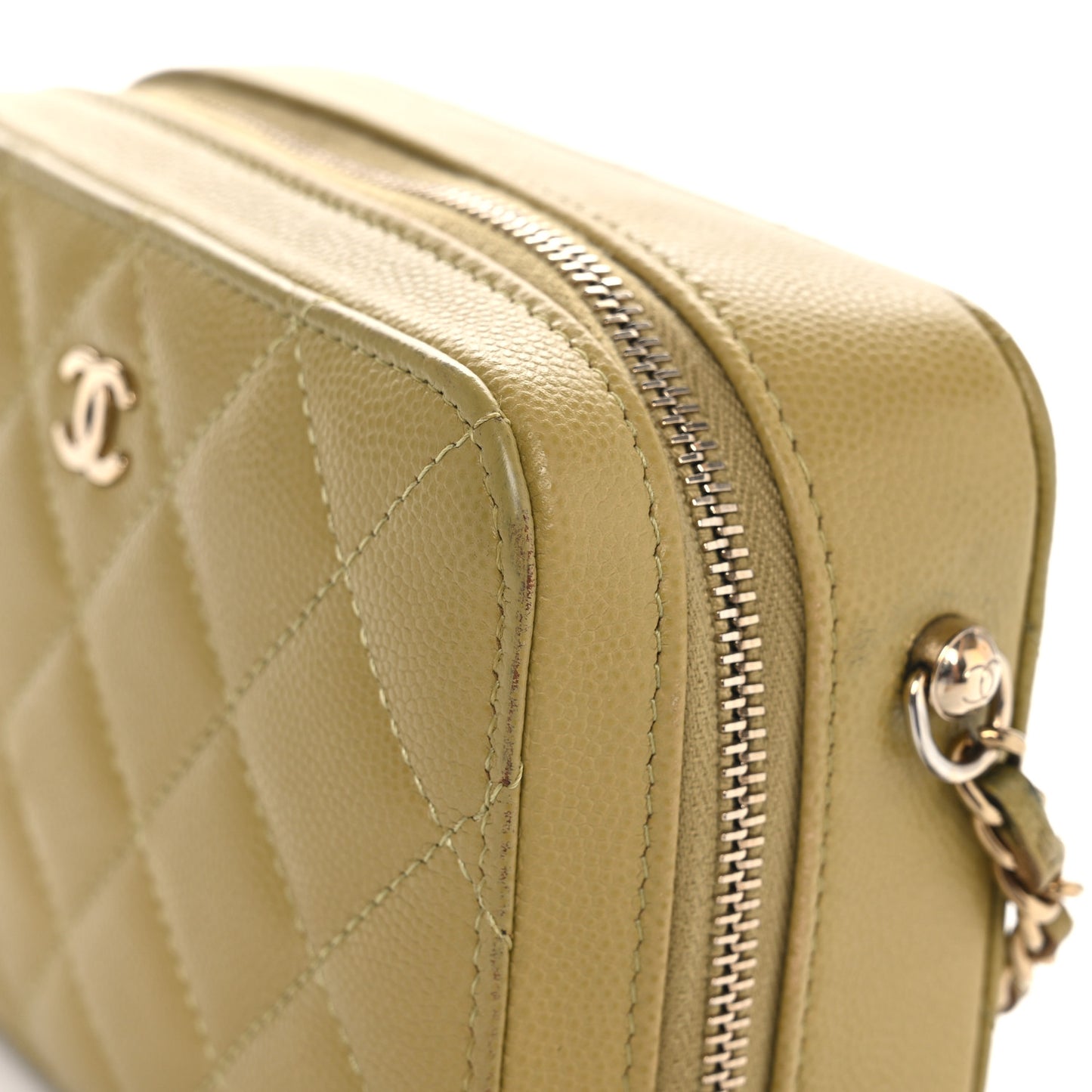 Caviar Quilted Camera Bag Green