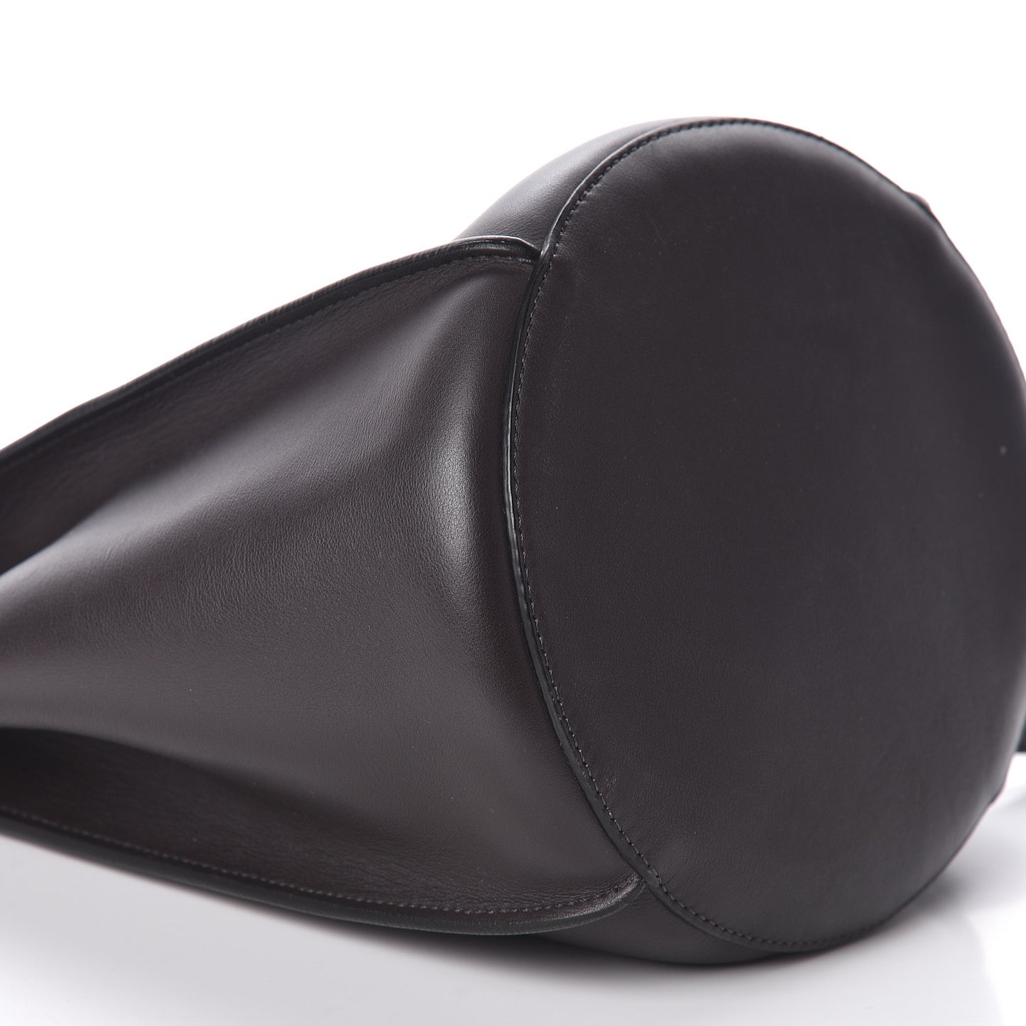 Smooth Calfskin Long Strap Big Bucket Bag Liquorice