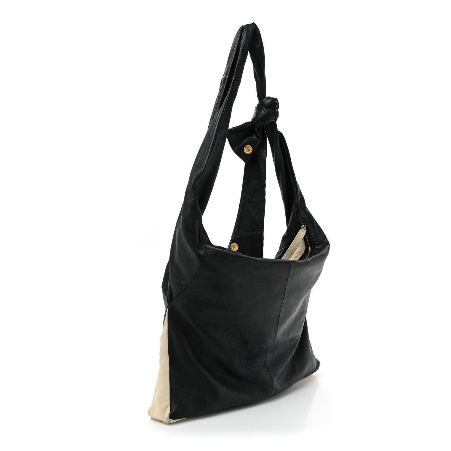Chanel Lambskin Large Girl Bag Black Beige 3 of 15