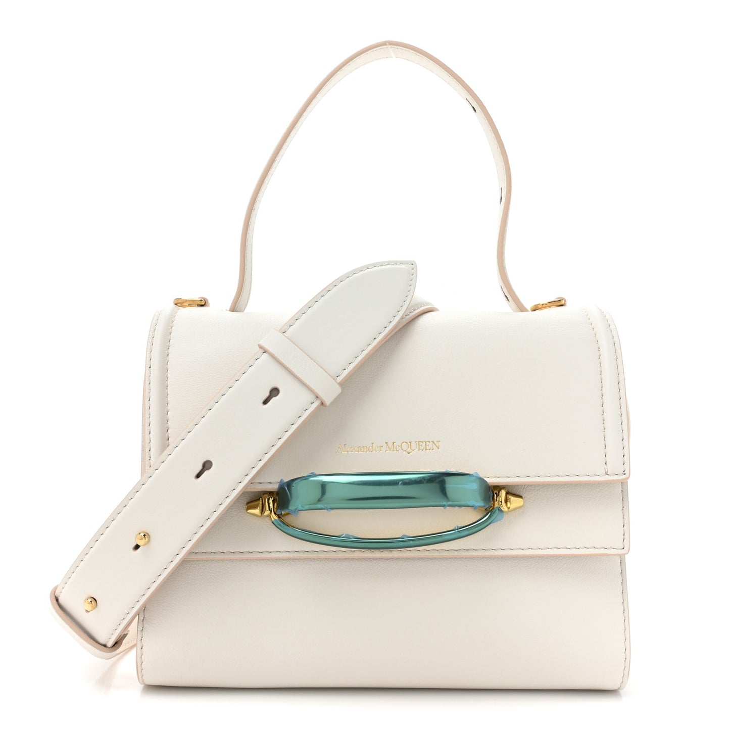 ALEXANDER MCQUEEN Calfskin The Small Story Bag Deep Ivory