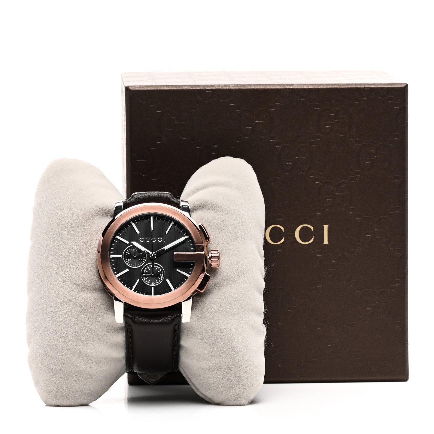 Stainless Steel Calfskin 44mm G-Chrono Quartz Watch Bronze