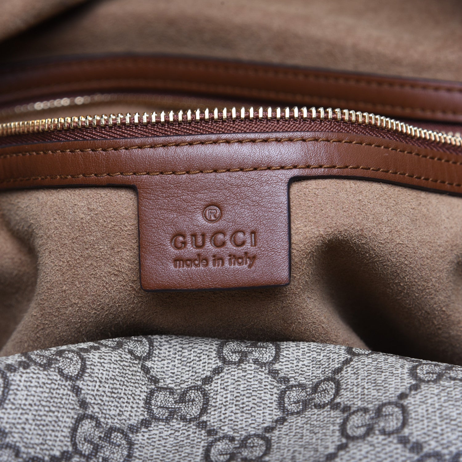 Gucci GG Supreme Monogram Large Linea A Hobo Light Brown 9 of 15