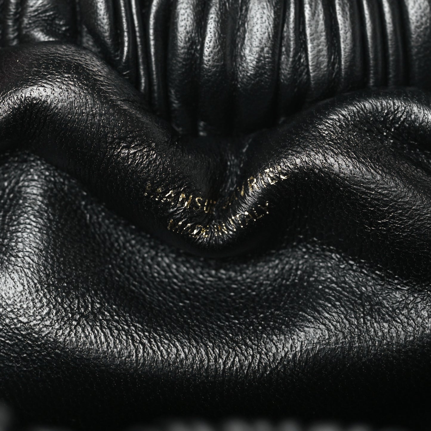 Lambskin Pleated Mini Cloud Clutch Black