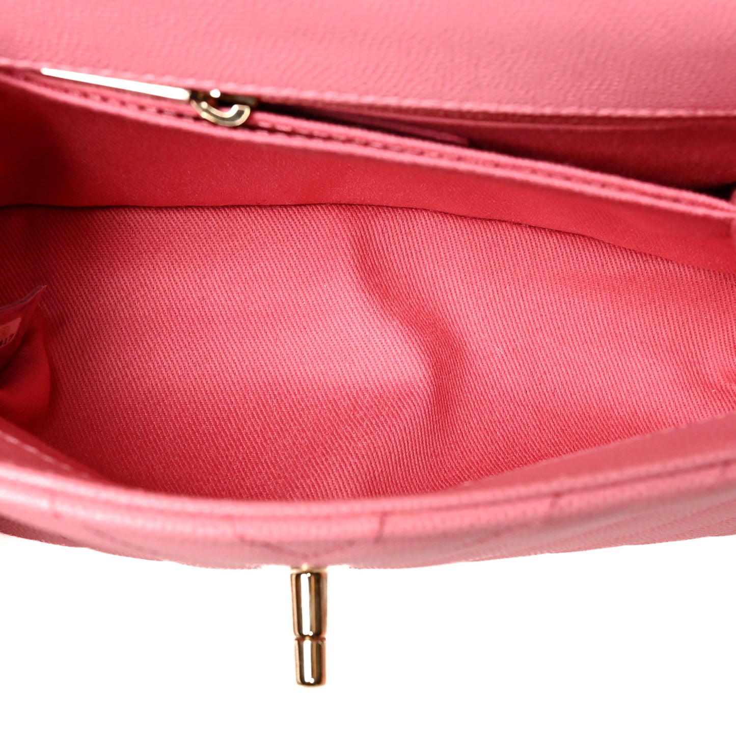 Caviar Chevron Quilted Mini Coco Handle Flap Pink