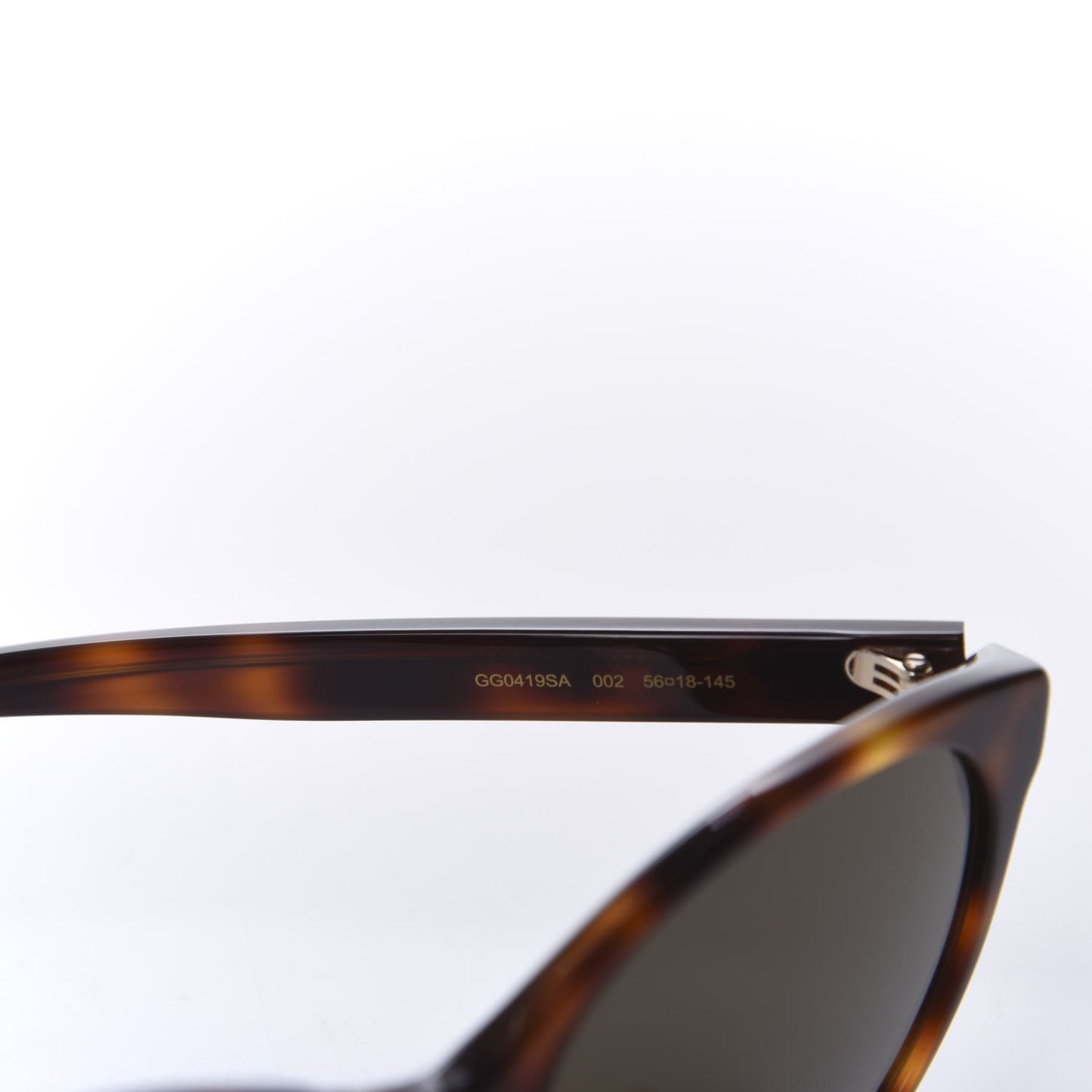 Round Frame Crystal Sunglasses GG 0419S Tortoise