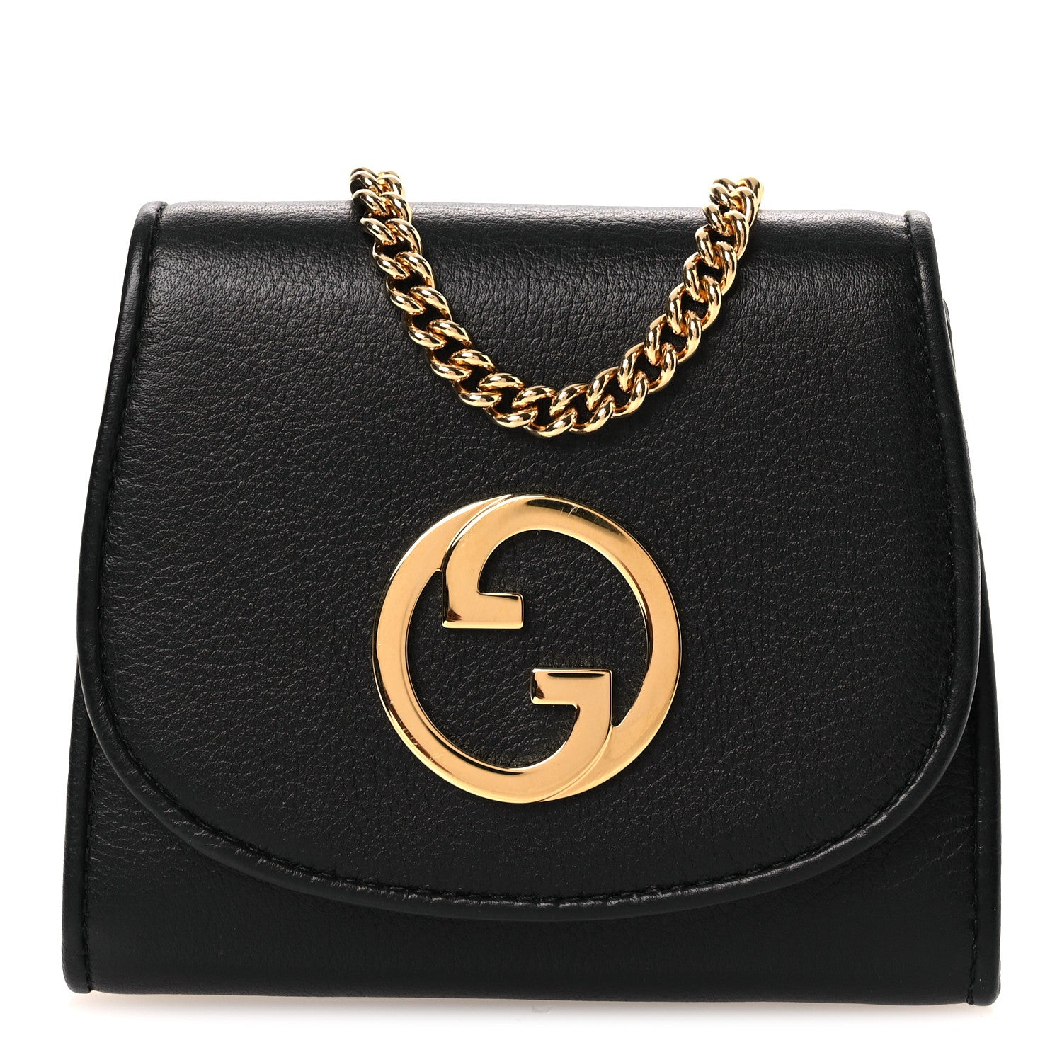 Gucci Roxy Calfskin Medium Blondie Chain Wallet Black 1915145