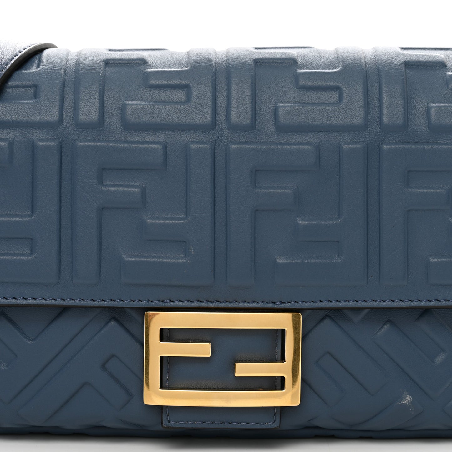 Nappa FF 1974 Embossed Baguette Mirto