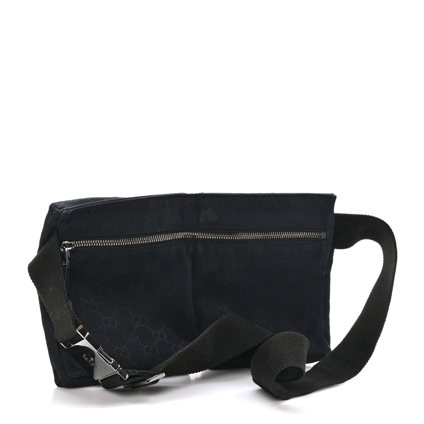 GG Monogram Double Pocket Belt Bag Black