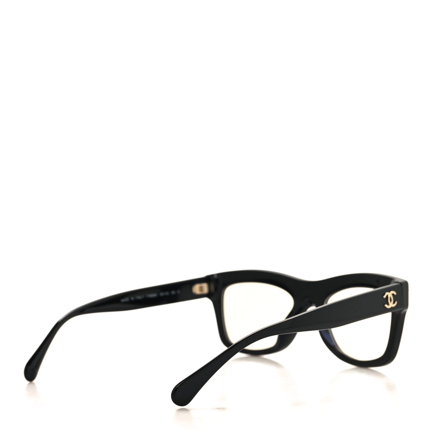 Acetate Calfskin Chain Rectangle Sunglasses 71626A Black