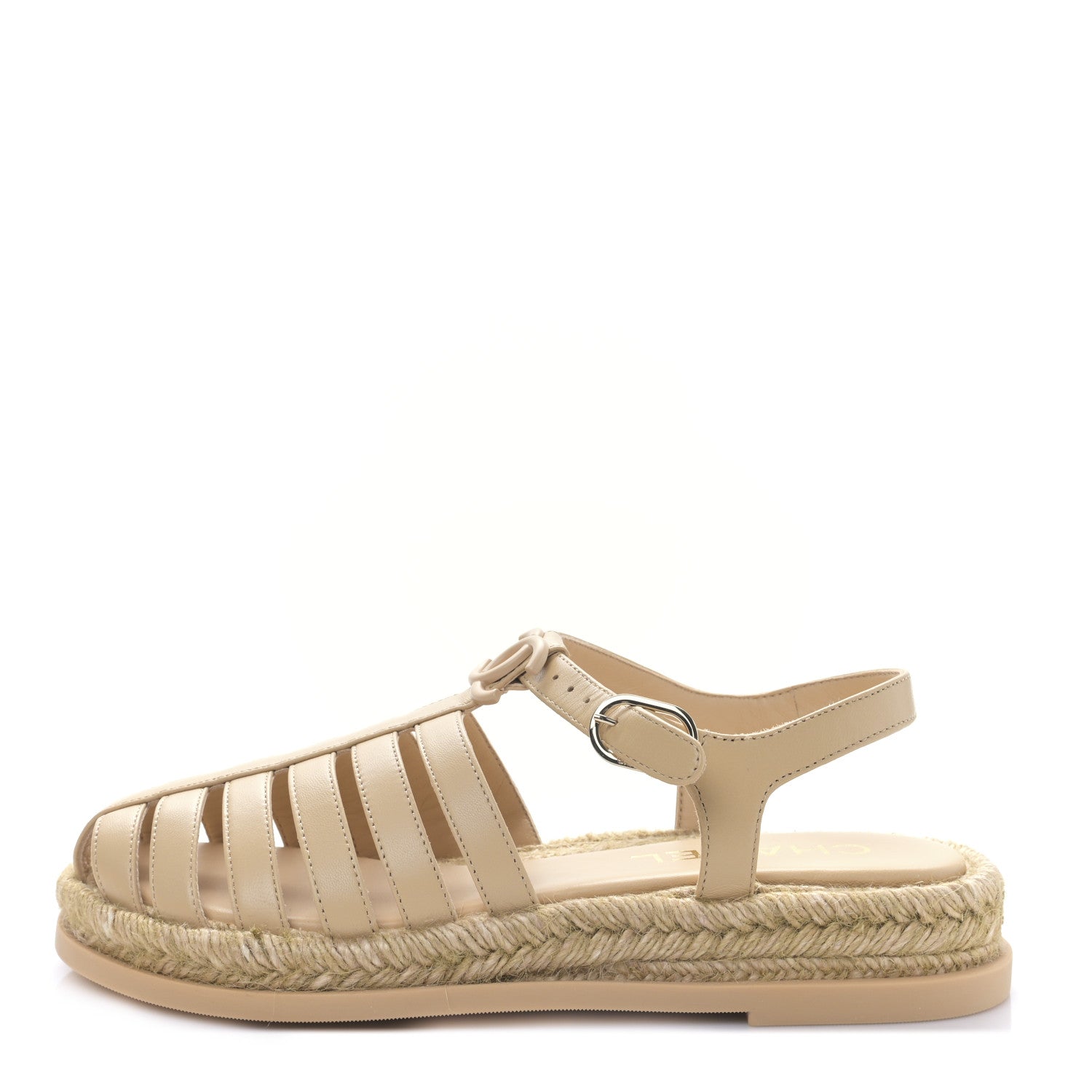CHANEL サンダル　37 1／2 Chanel Lambskin Espadrille Sandals 37 Beige 1439980 – FASHIONPHILE