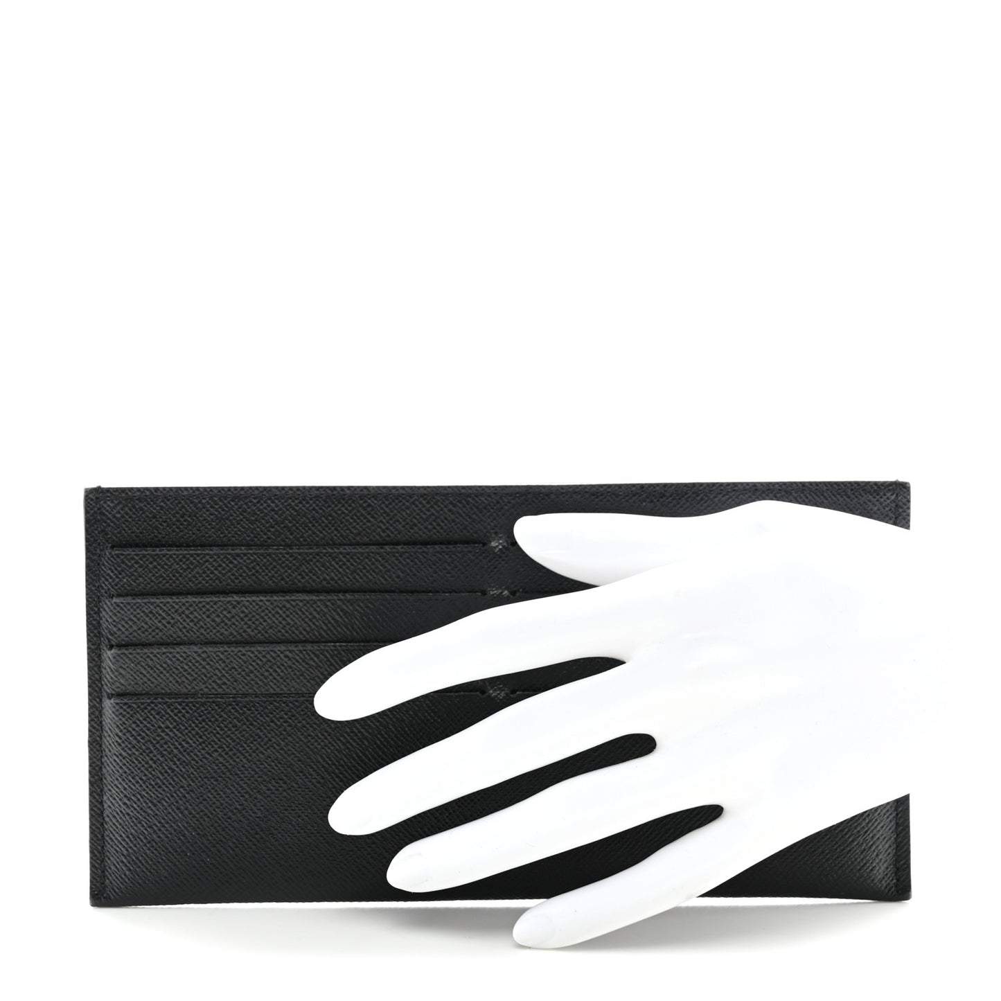 Calfskin Felicie Chain Wallet Card Holder Insert Black