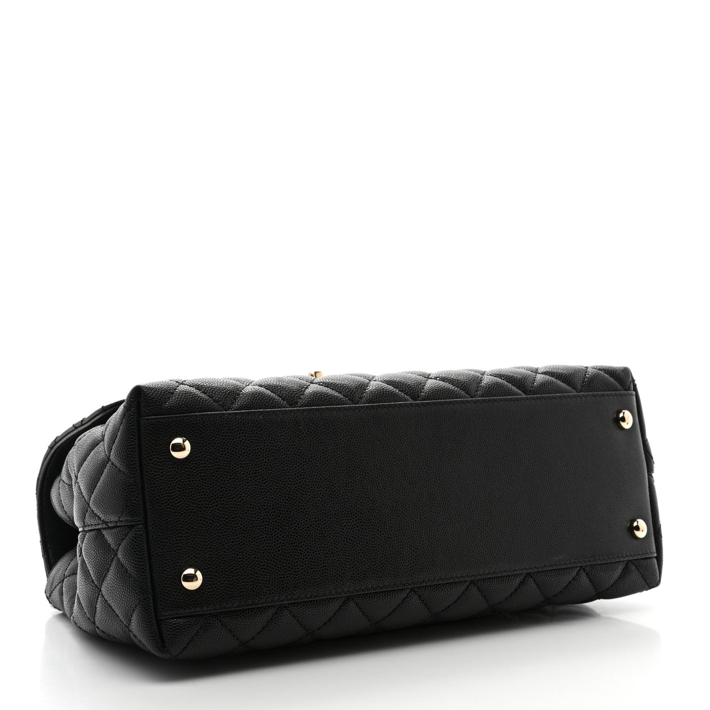 Caviar Quilted Small Coco Handle Flap Black