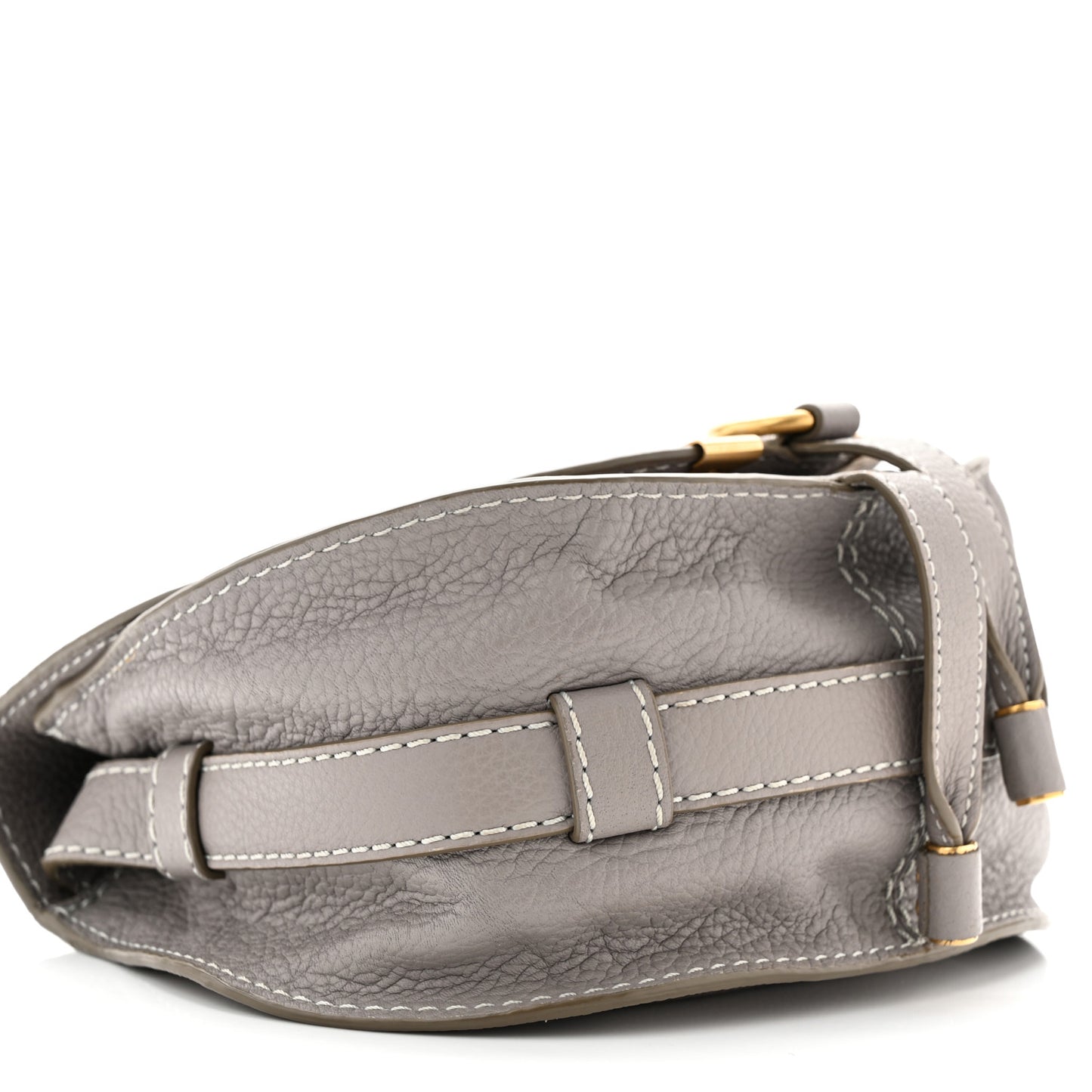 Grained Calfskin Small Marcie Saddle Bag Cashmere Grey