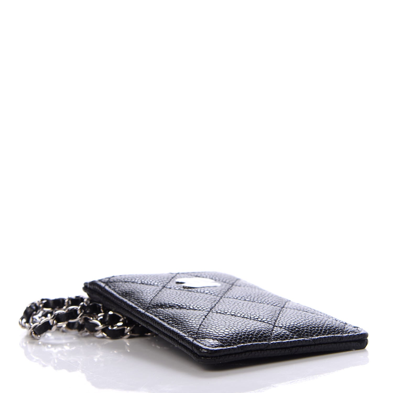 Chanel Caviar Quilted Card Holder On Chain Black 4 of 8
