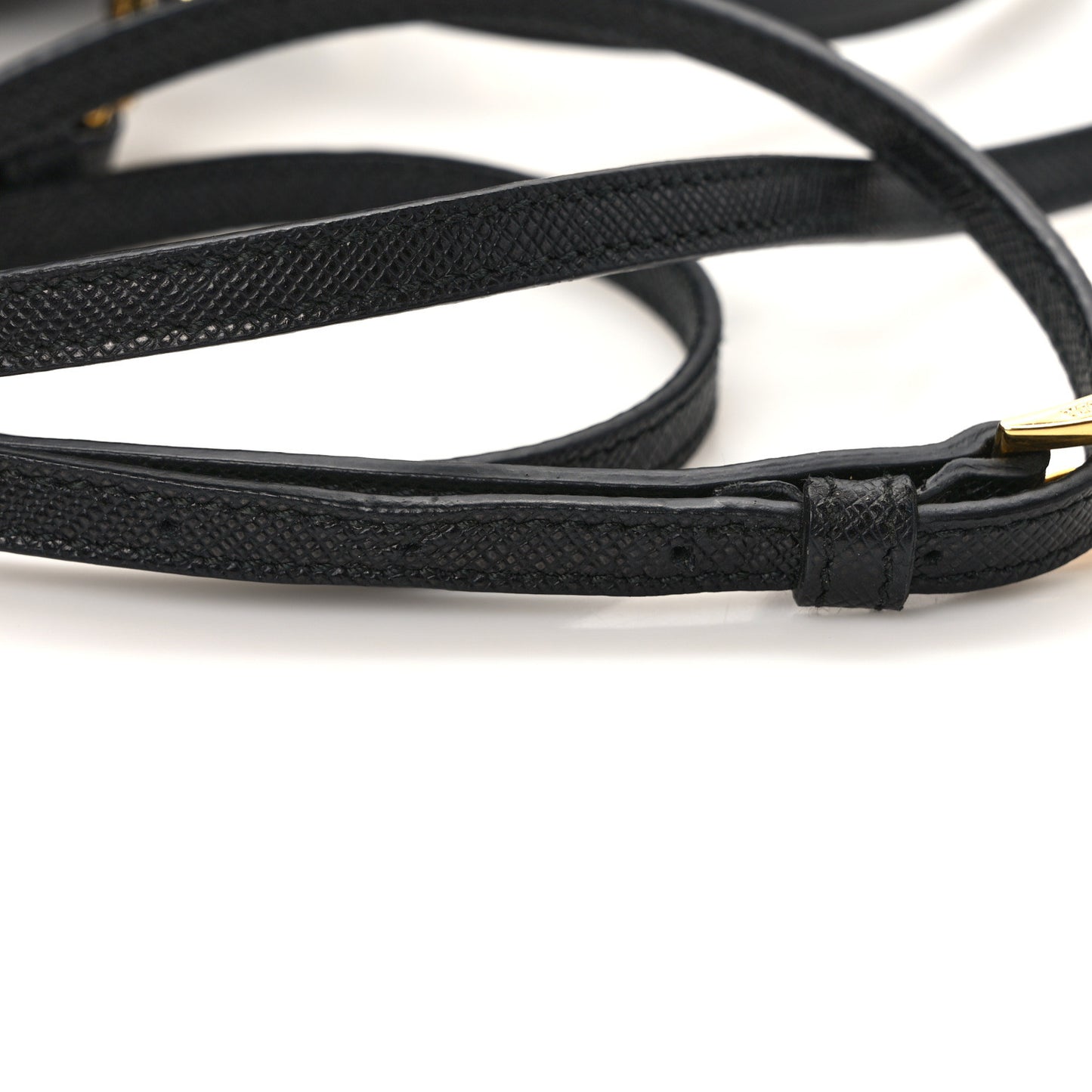 Nylon Vela Saffiano Mini Bucket Crossbody Bag Black