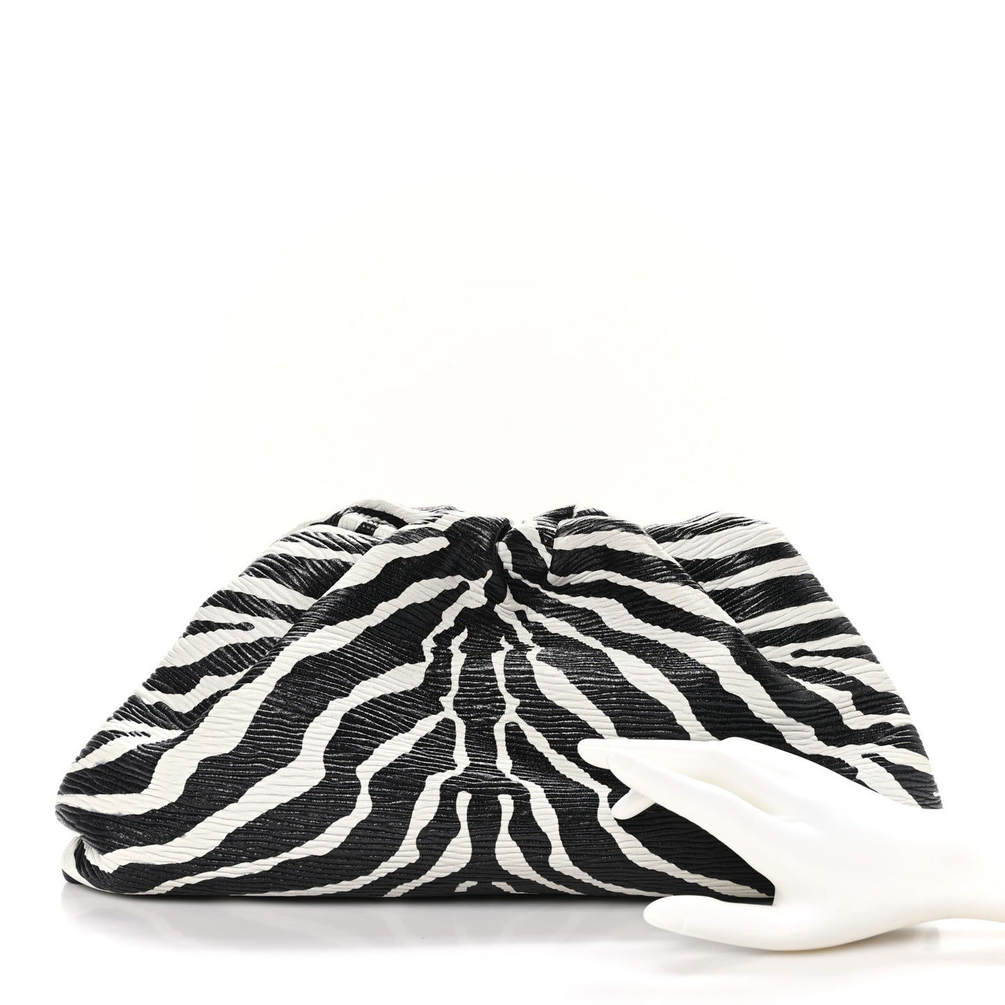 Nappa Zebra Print The Pouch Oversized Clutch White Black
