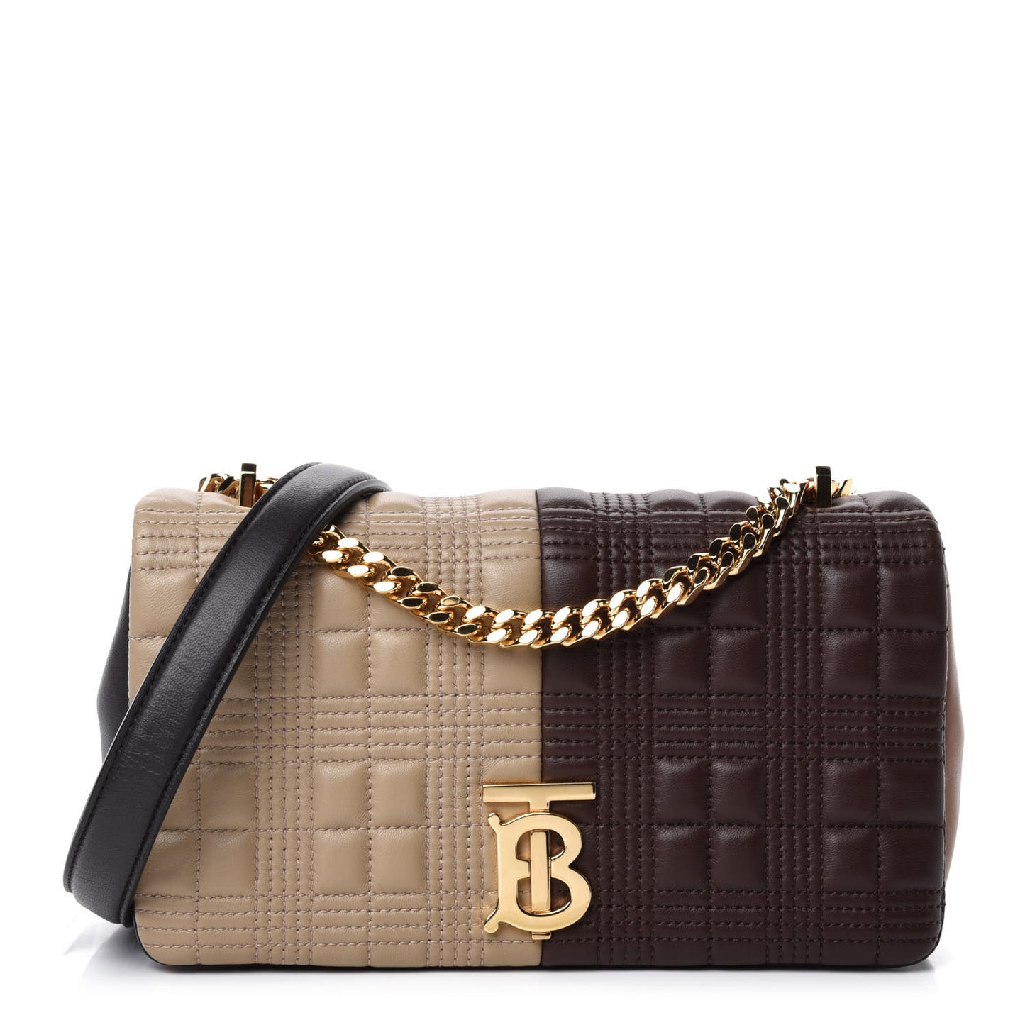 Lambskin Quilted Small Lola Bag Soft Fawn Dark Moka