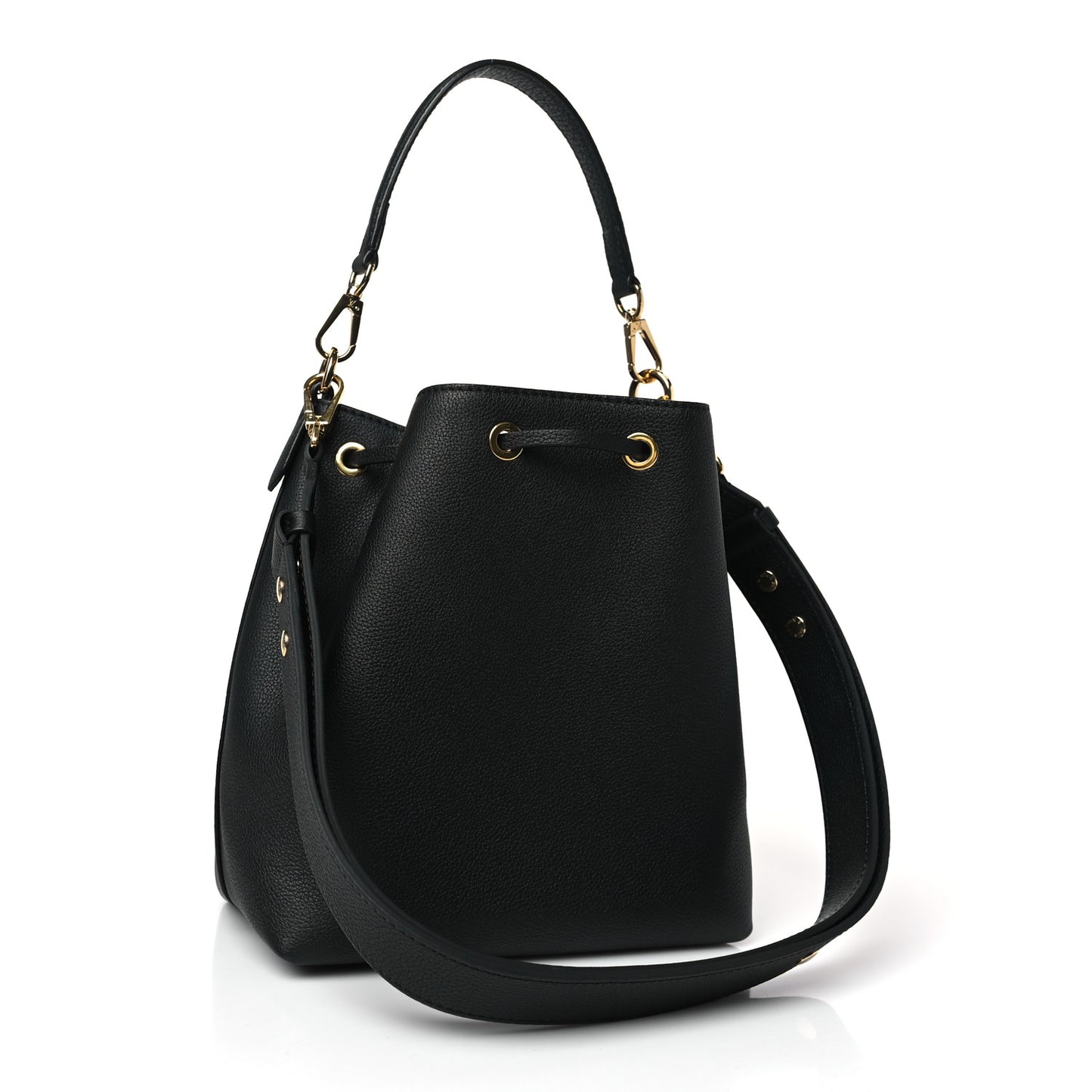 Calfskin Lockme Bucket MM Black